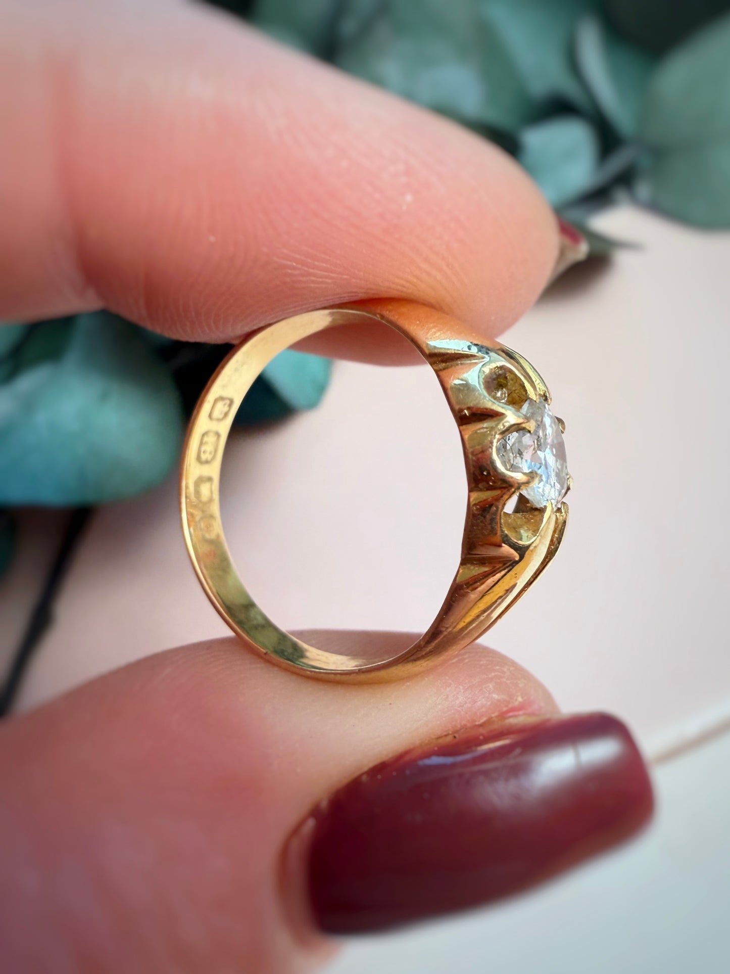 Antique 1892 Claw Set Diamond Ring (O.5 / 7.5)