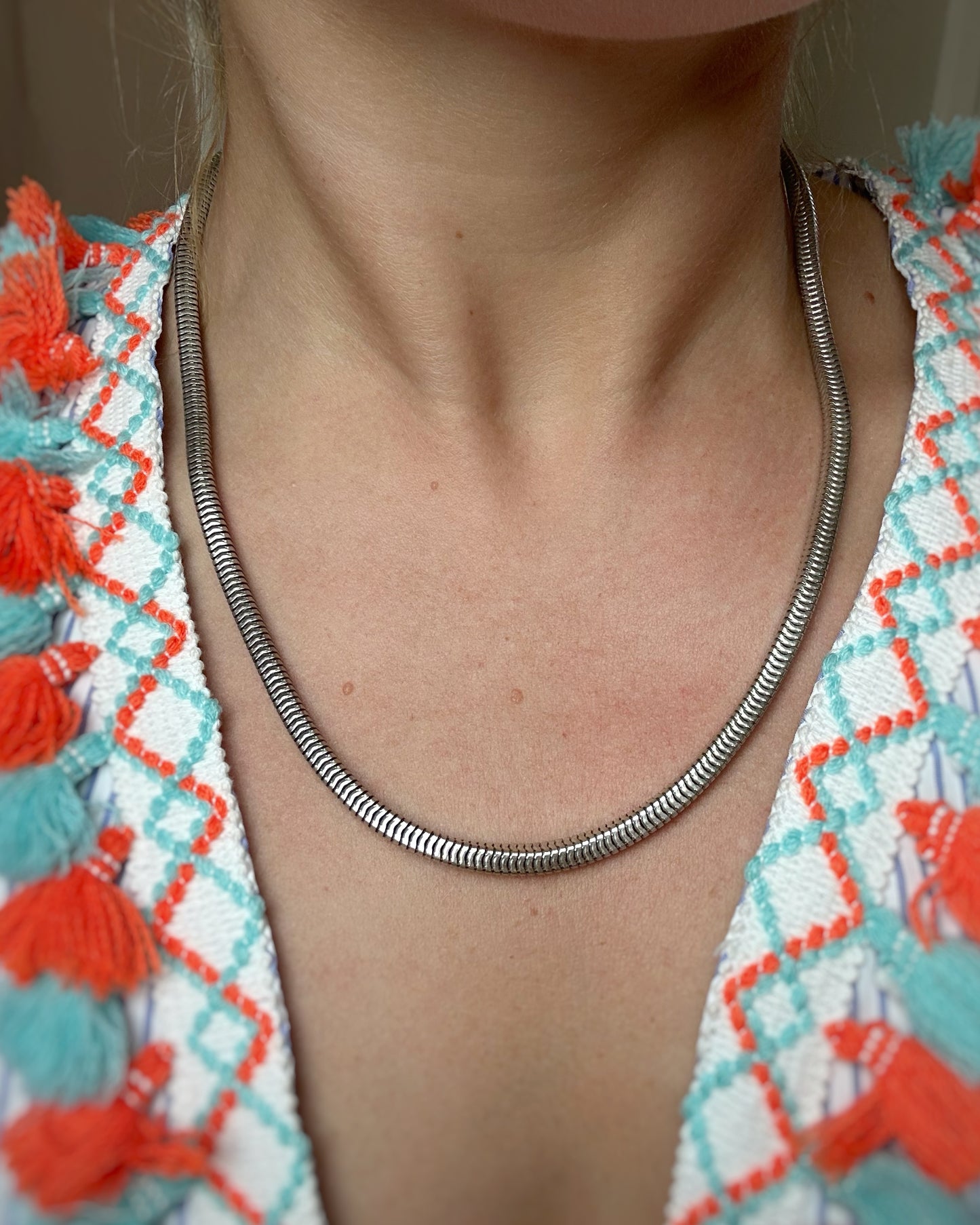 Vintage Ultra Chunky Geometric Snake Chain
