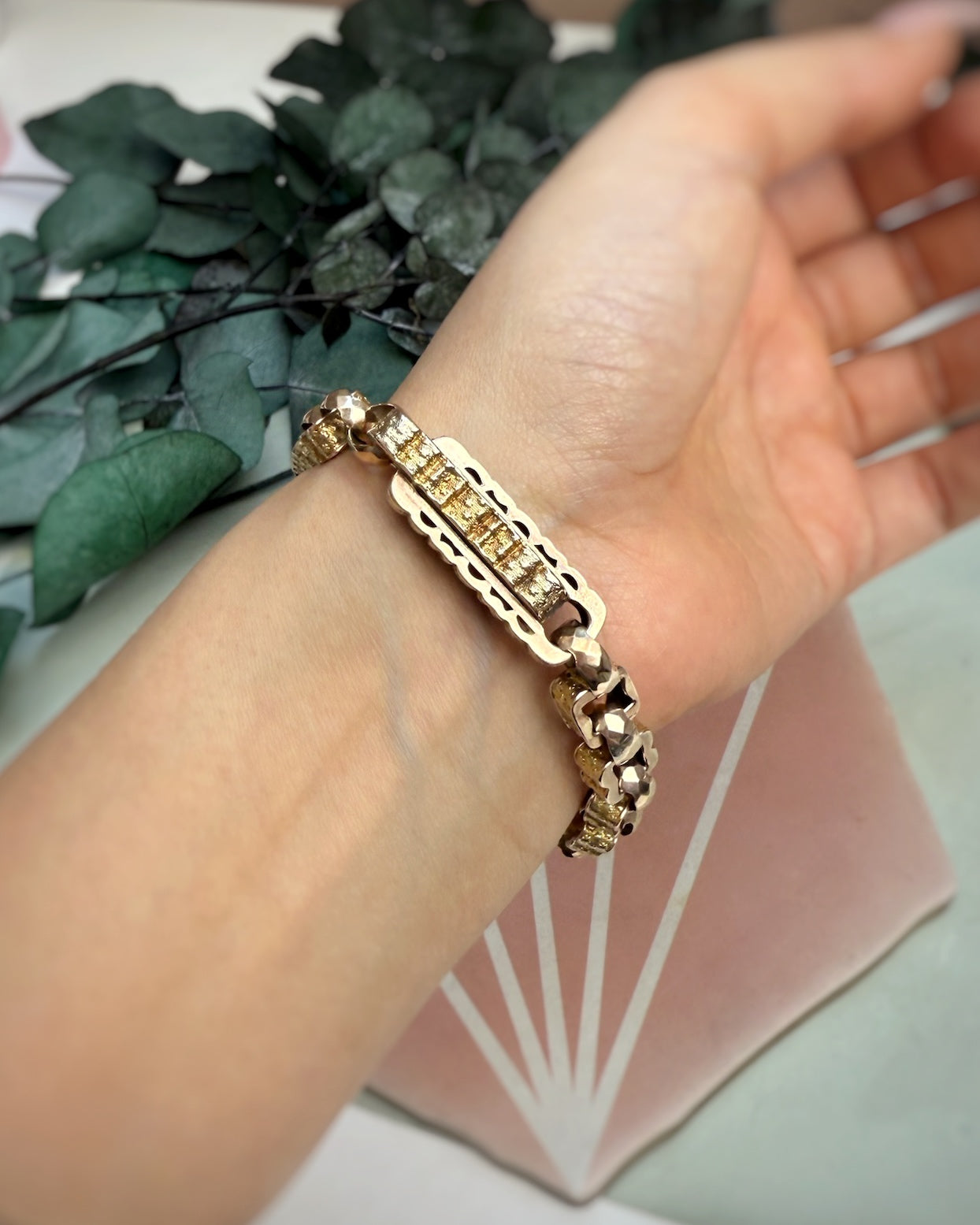Antique Enormous Mixed Link Bracelet