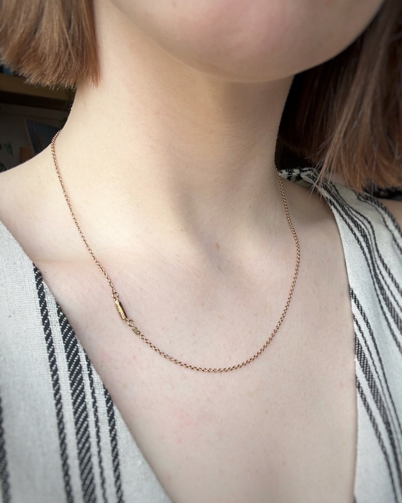Antique Super Delicate Doughnutty Cable Chain (17.5")