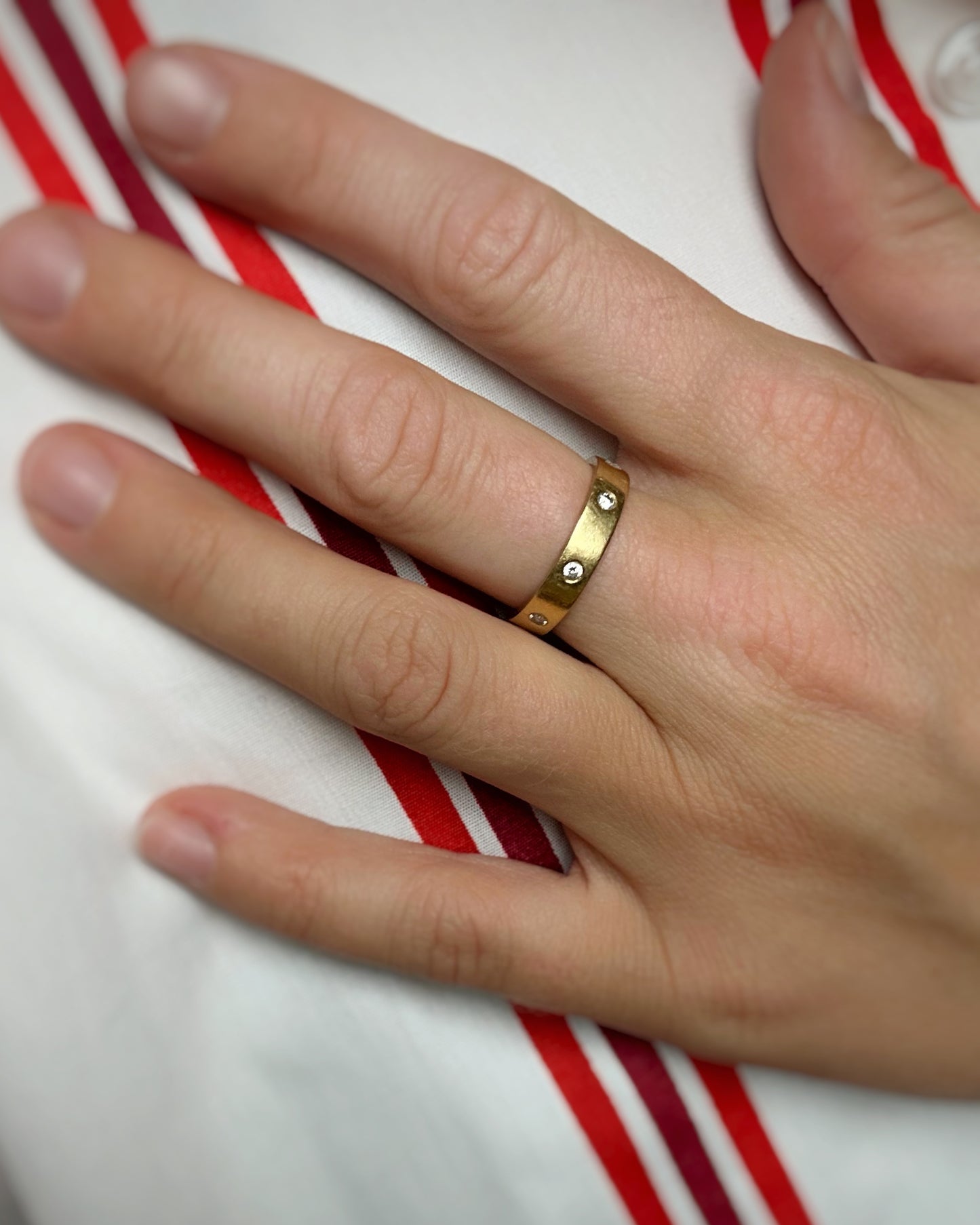 Vintage Satin Chunky Diamond Ring (O | 7.25)