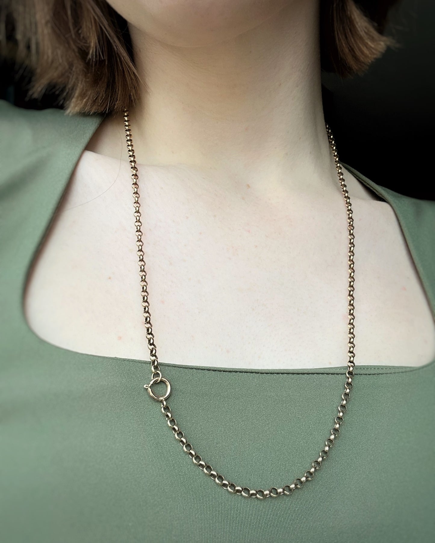 Vintage Chocolate-Undertones Belcher with Chunky Clasp (24")