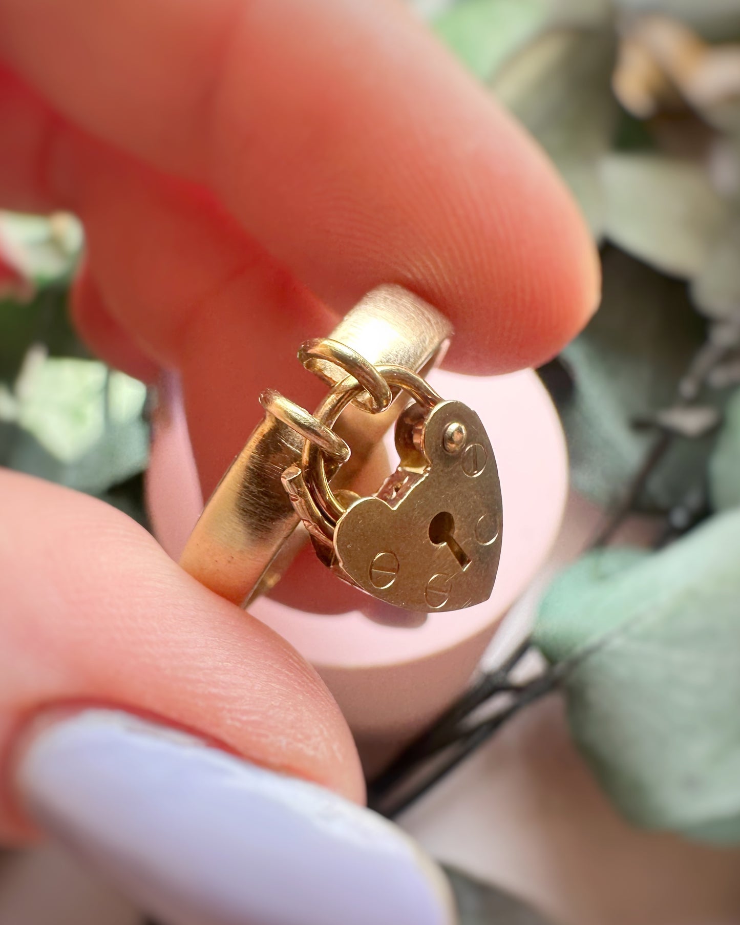 Antique 1915 Yellow Padlock Ring (UK P / US 7.75)