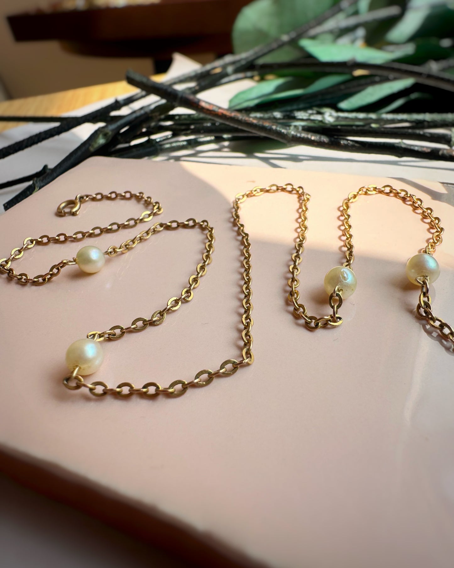 Vintage Classic Cable with Pearl Stations (16.5")