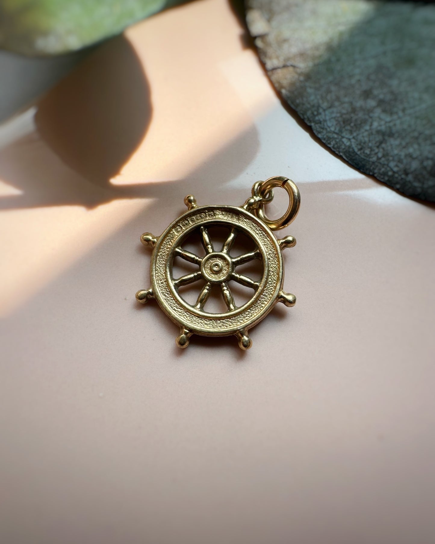 Vintage Mini Ships Wheel Charm
