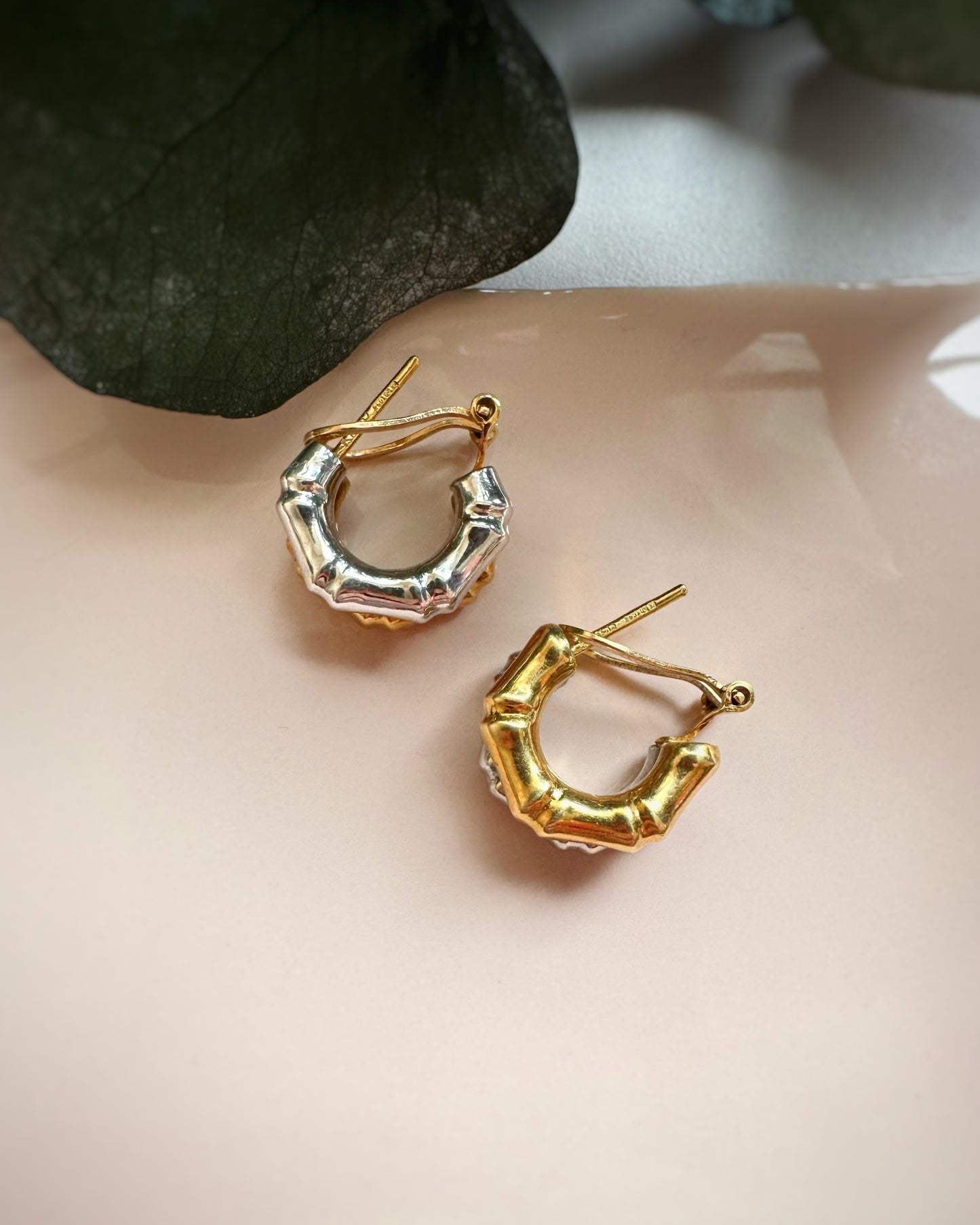 Vintage Bi-Colour Chunky Bamboo Hoops (17mm)