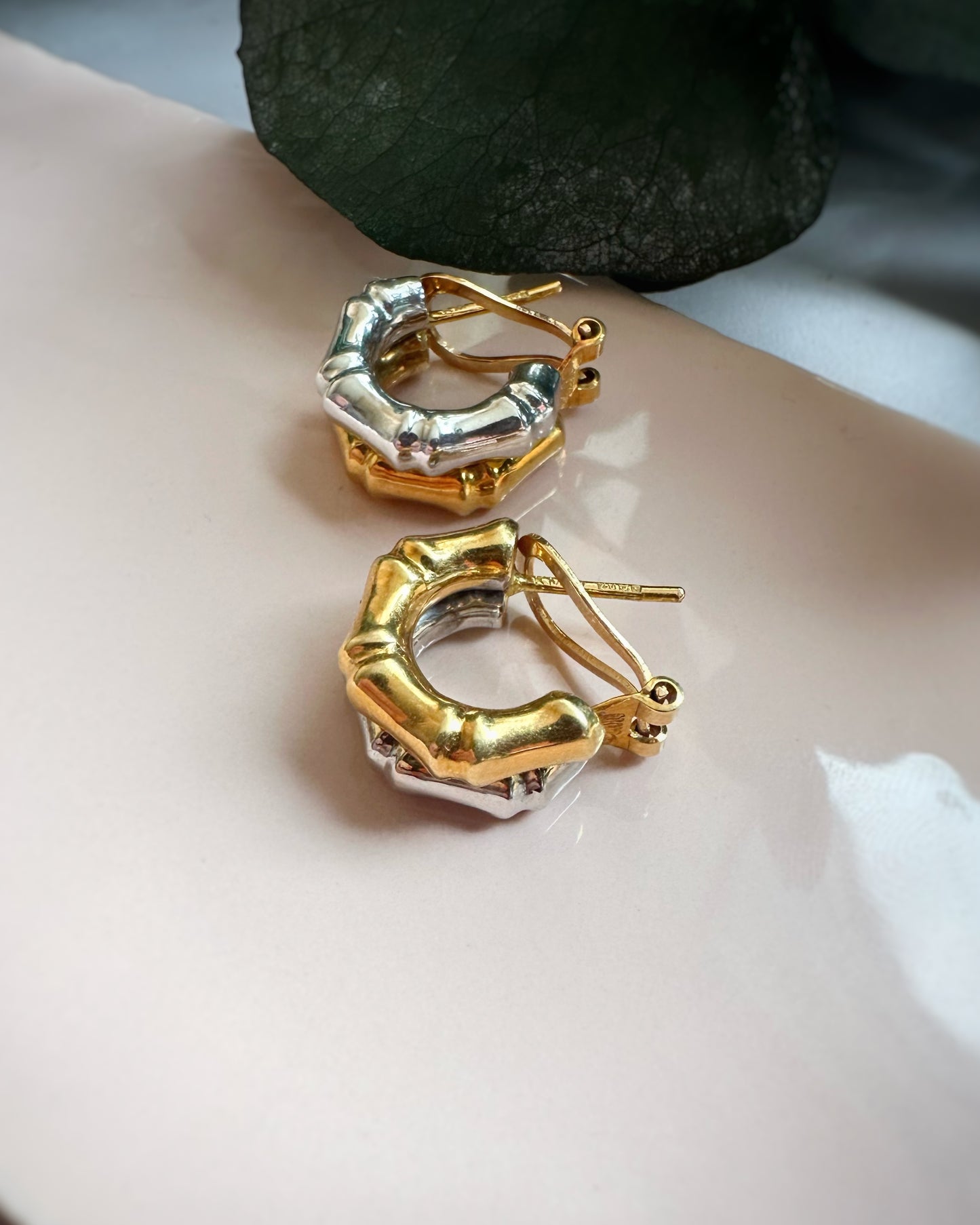 Vintage Bi-Colour Chunky Bamboo Hoops (17mm)