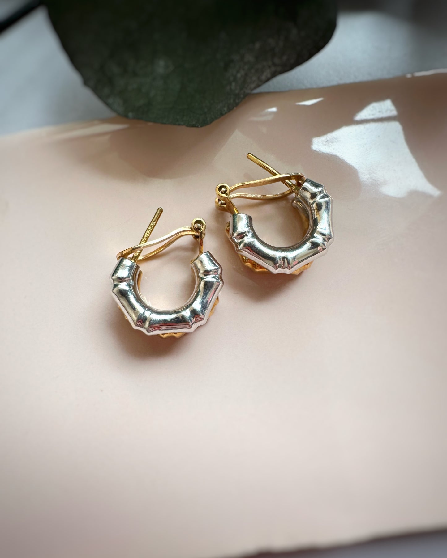 Vintage Bi-Colour Chunky Bamboo Hoops (17mm)