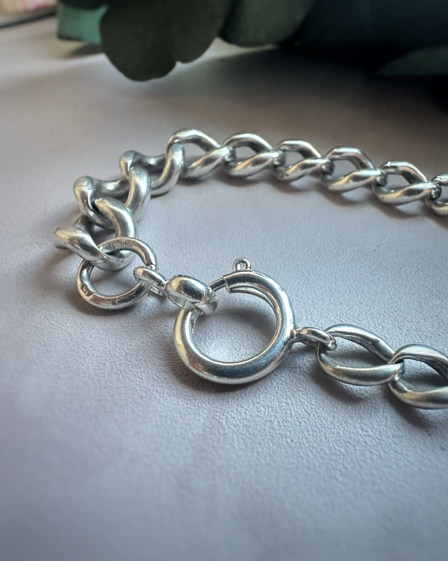 Antique Chunky Curb Bracelet (8")