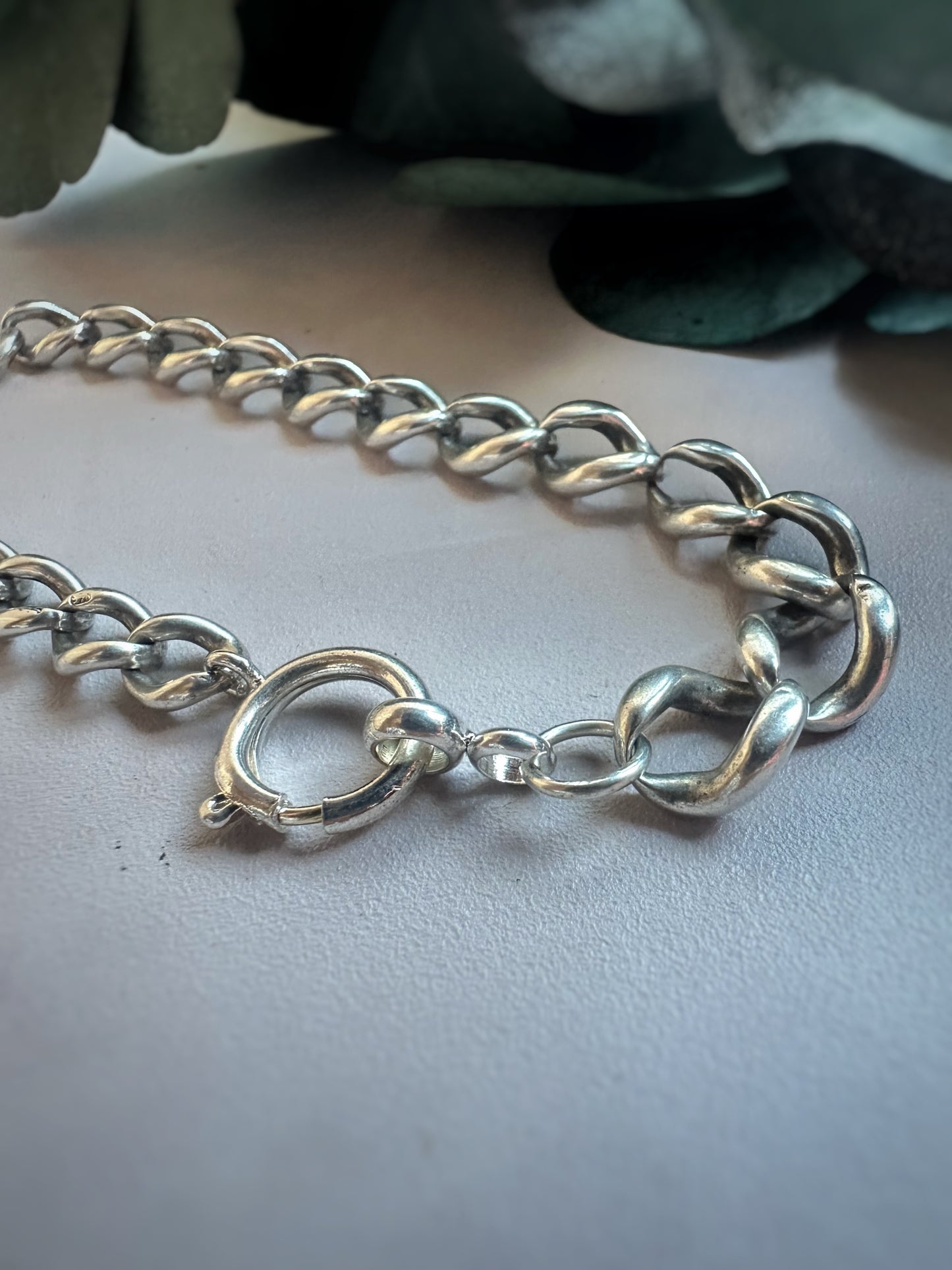 Antique Chunky Curb Bracelet (7.5")