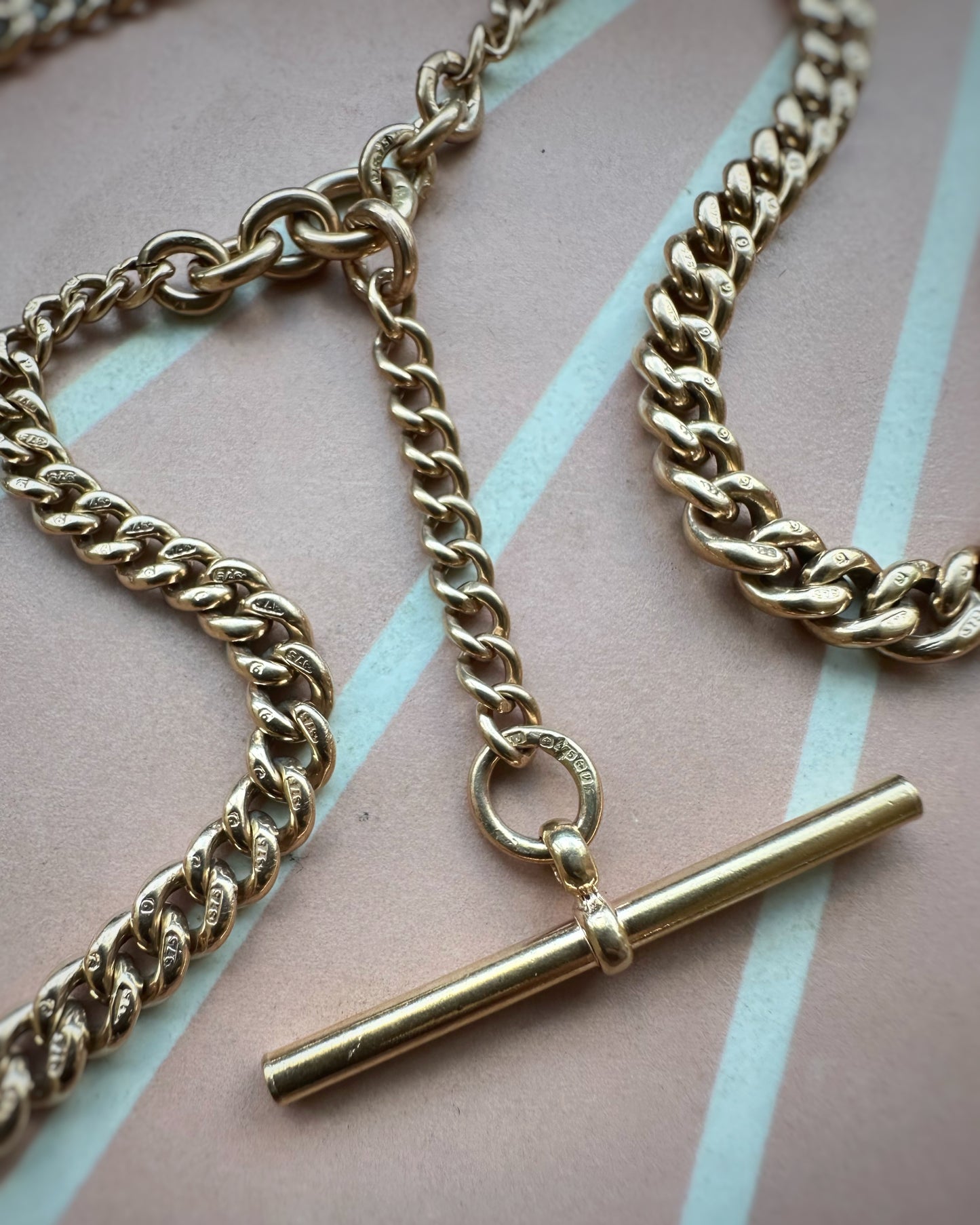 Antique Graduated Albert Chain with Double Dog Clips (17")