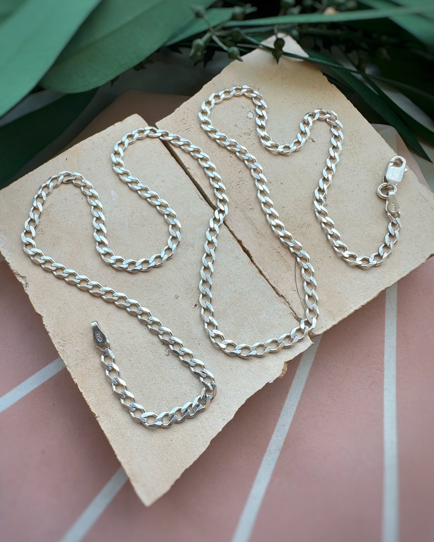 Vintage Diamond-Facet Curb Chain (20")