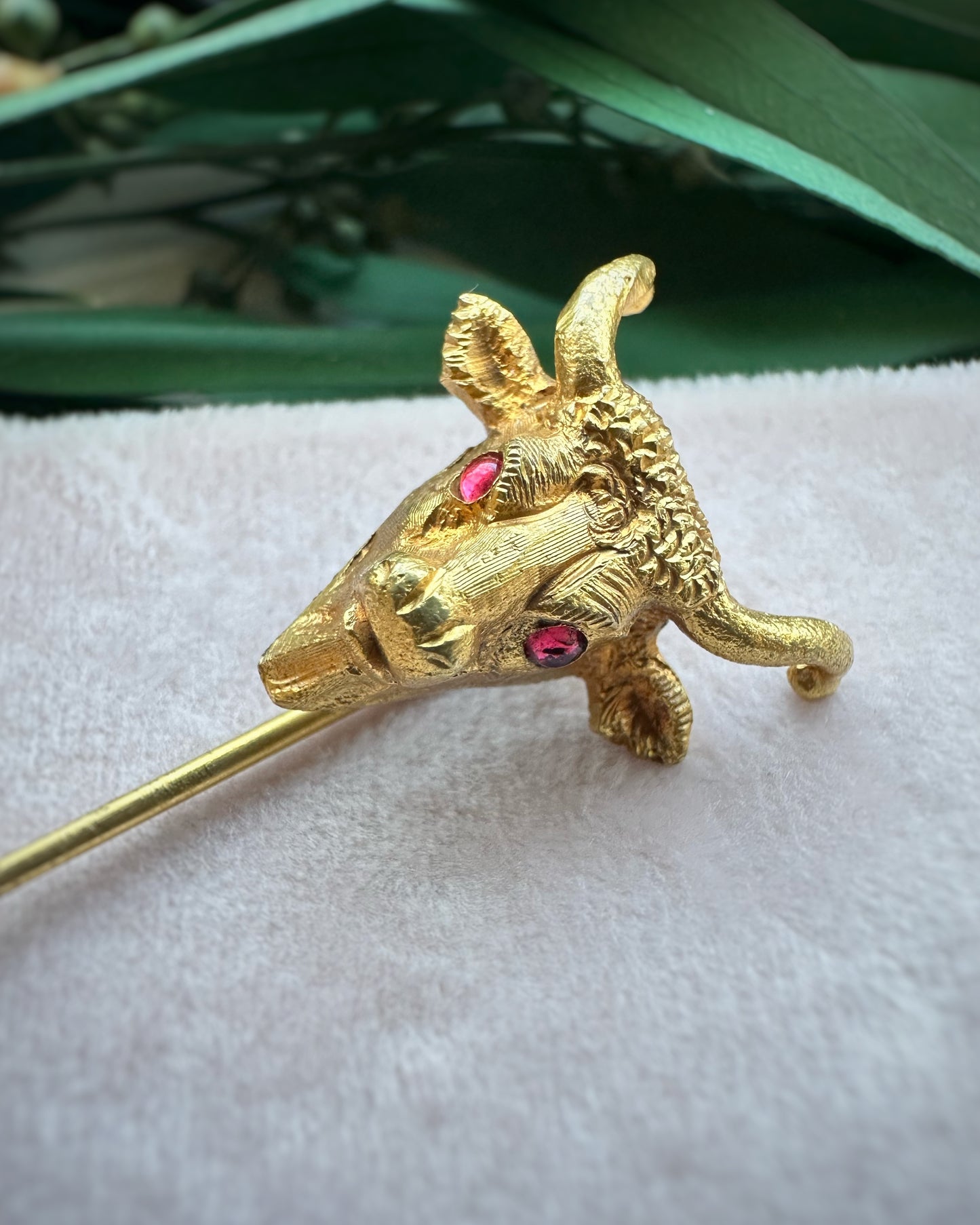Antique Bulls Head Hat Pin
