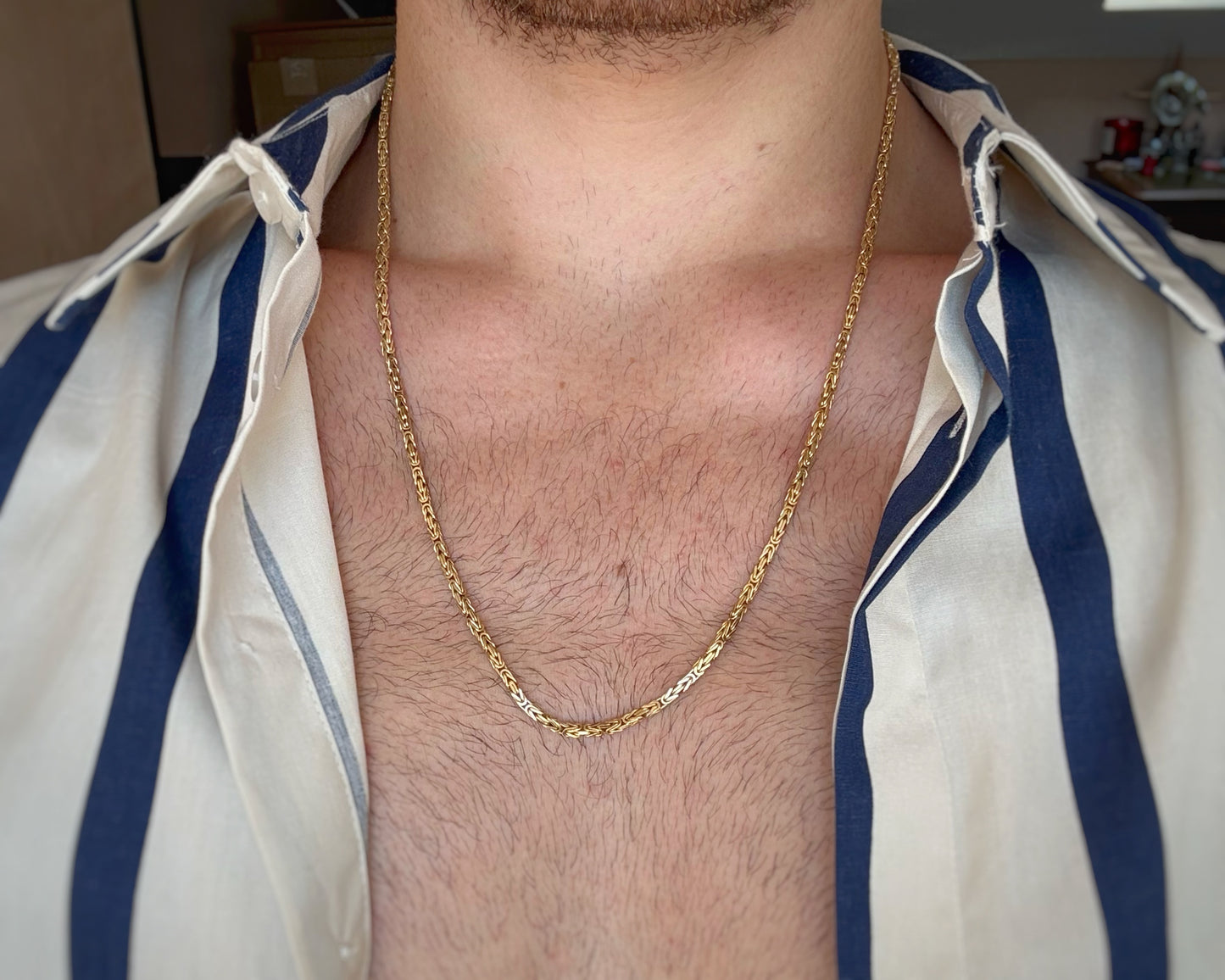 Vintage Solid Byzantine Chain (24")