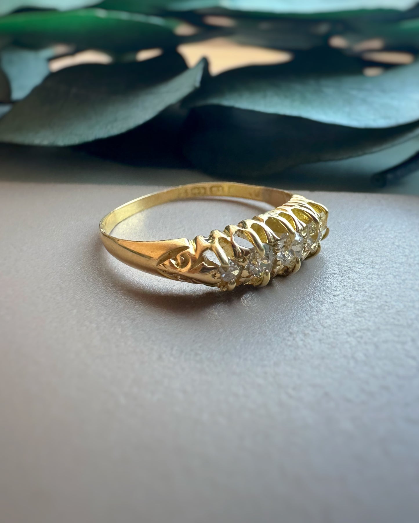 Antique 5-Stone Diamond Boat Ring (Q.5 / 8.25)