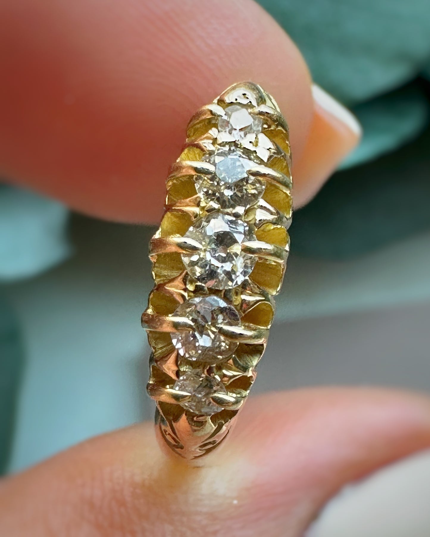 Antique 5-Stone Diamond Boat Ring (Q.5 / 8.25)