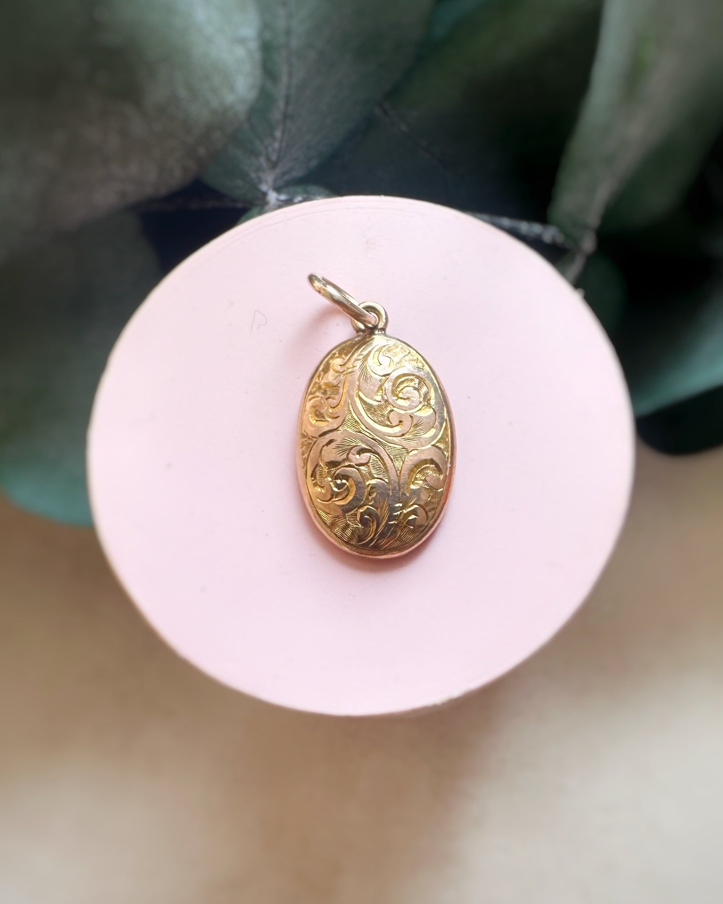 Antique Engraved Oval Pendants
