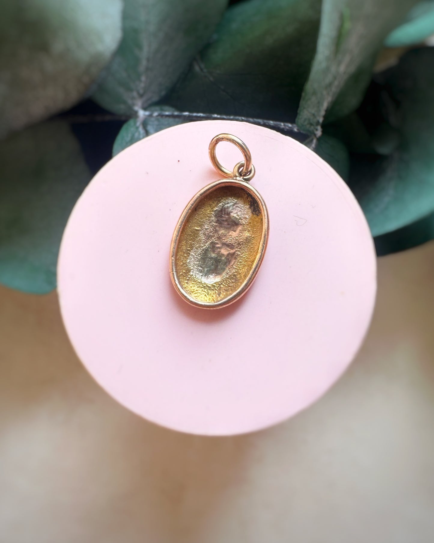 Antique Engraved Oval Pendants