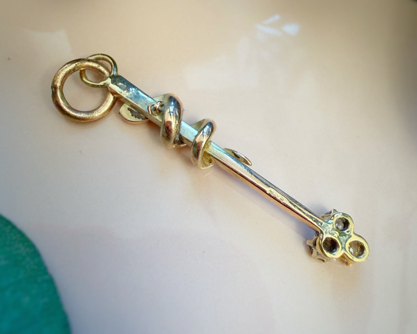 The Most Charming Victorian Snake & Diamond Drop Pendant
