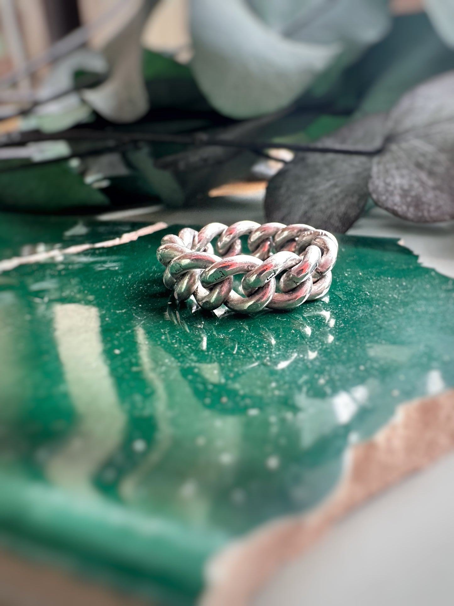 Antique Silver Chain Ring