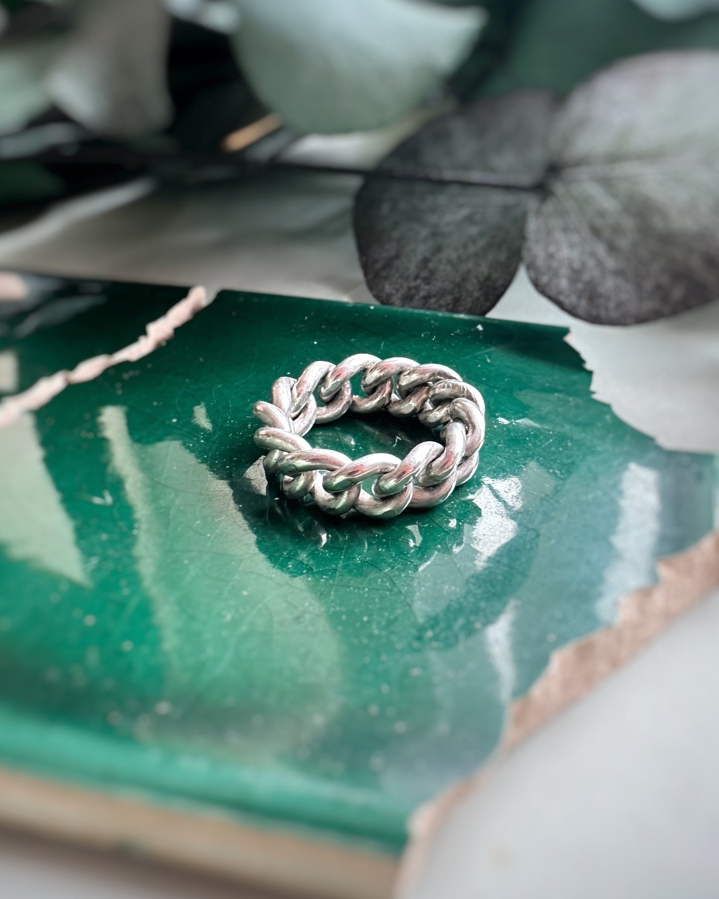 Antique Silver Chain Ring