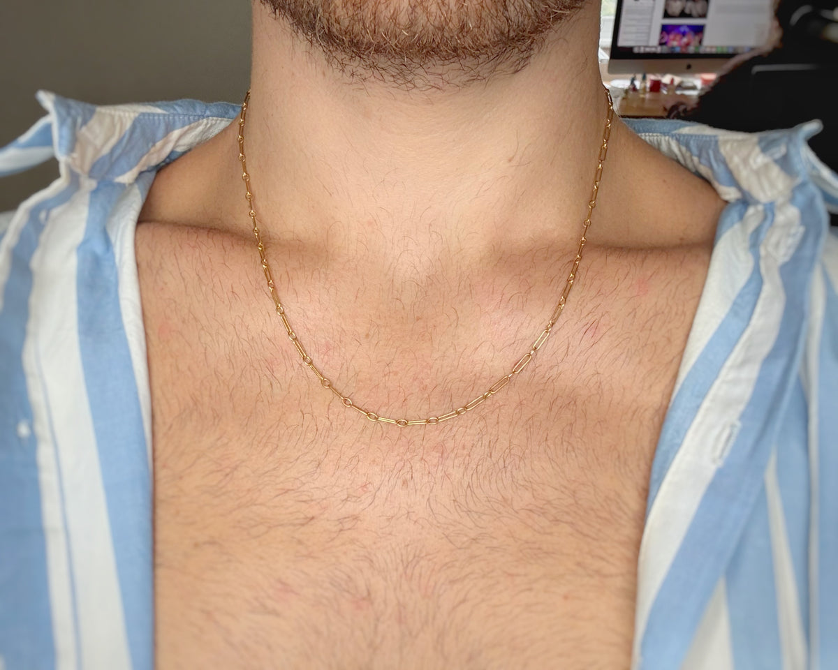 Antique 15ct Gold Single-Link Trombone Chain (20")