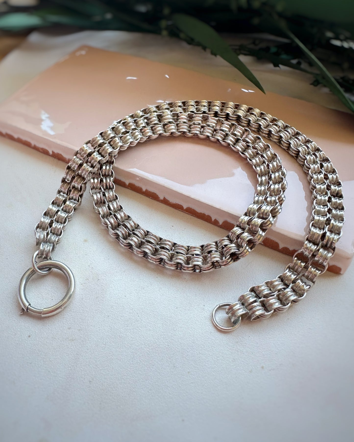 Antique Double Rolo Book Chain with Pierced Star Links (17.5")