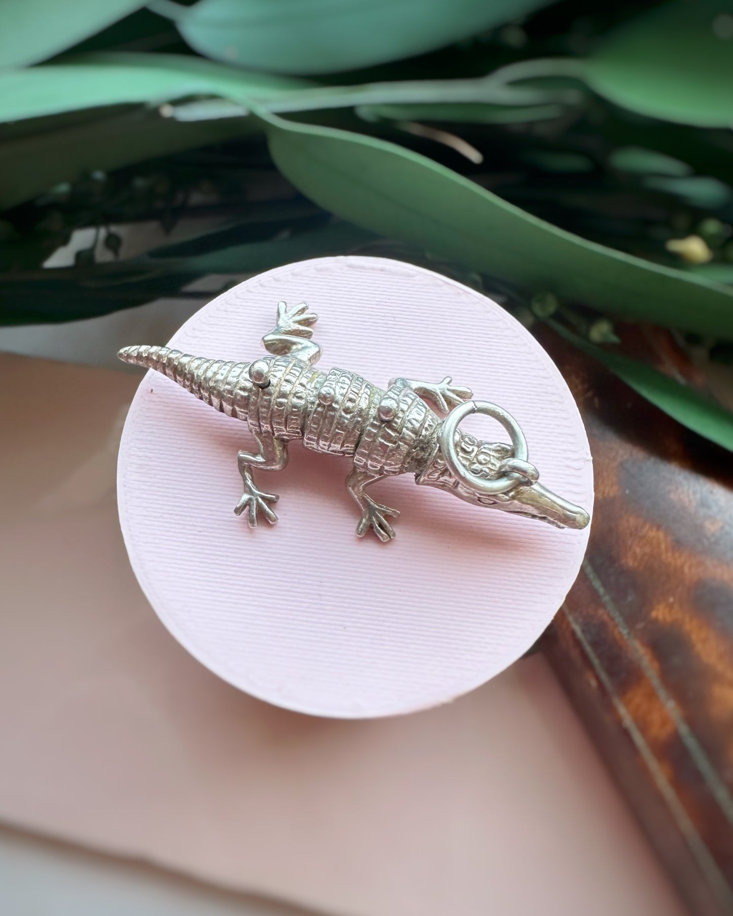 Vintage Articulated Alligator Charm