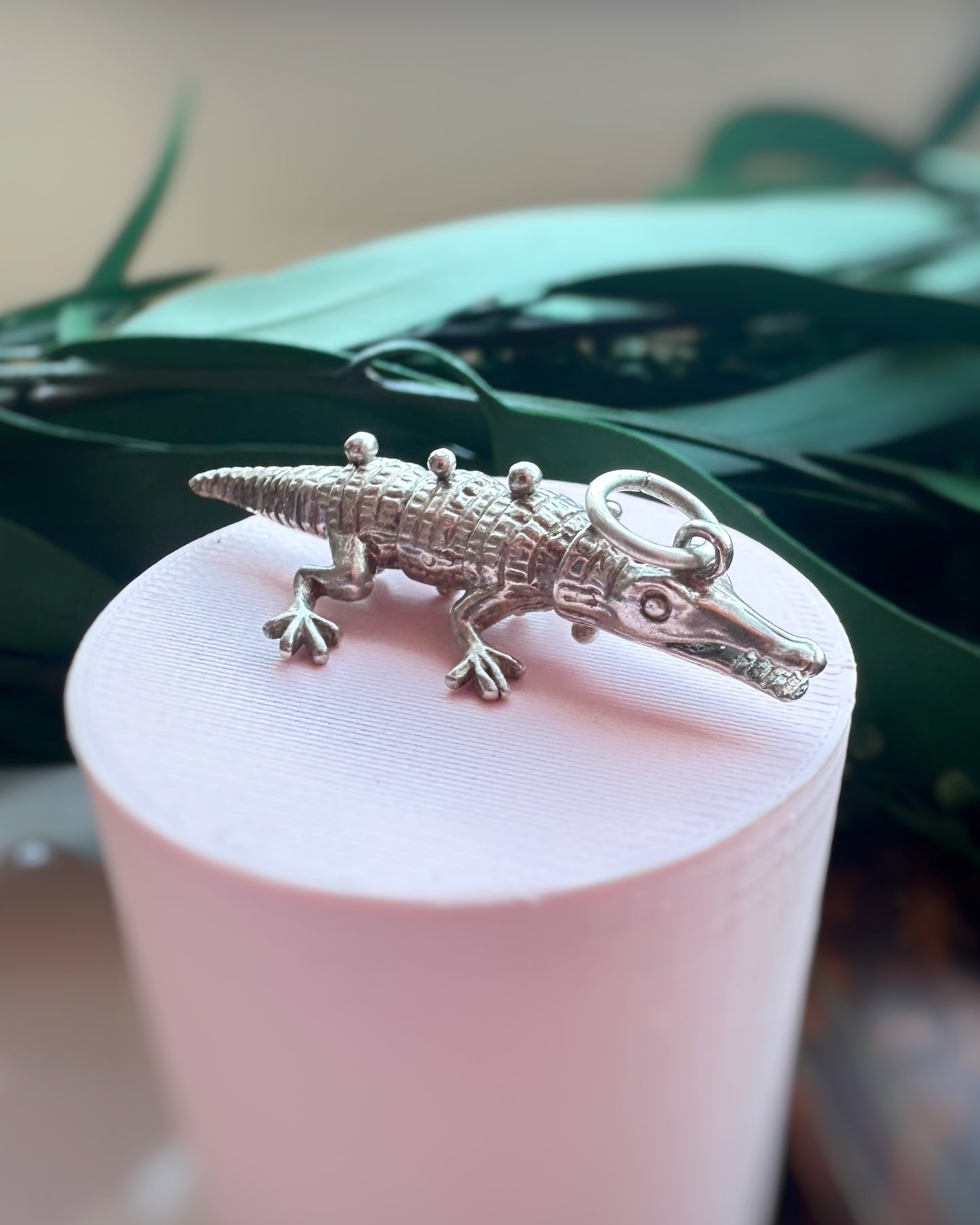Vintage Articulated Alligator Charm