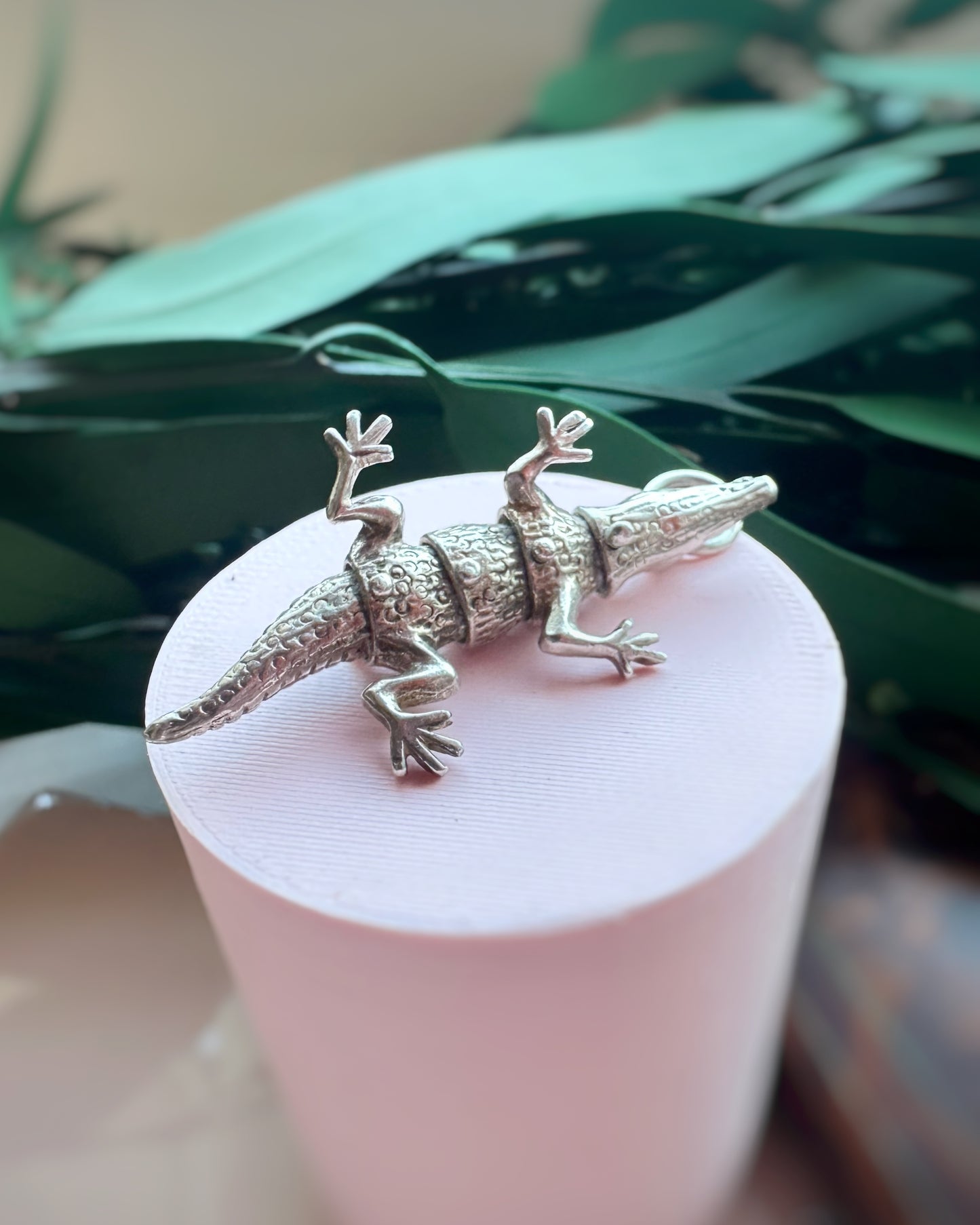 Vintage Articulated Alligator Charm