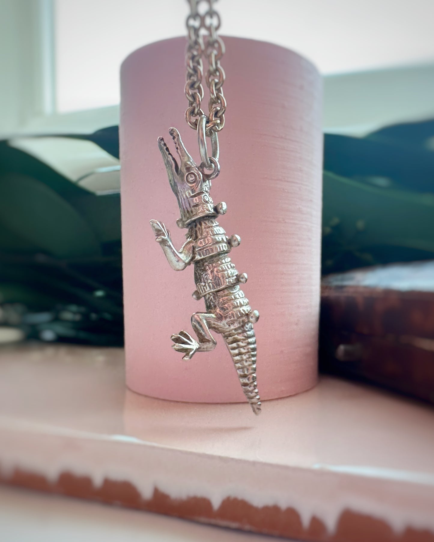 Vintage Articulated Alligator Charm