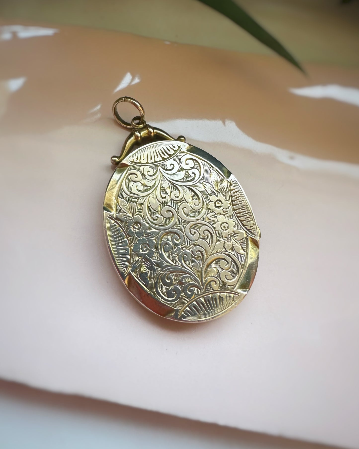 Antique Oversized Shield Motif Locket