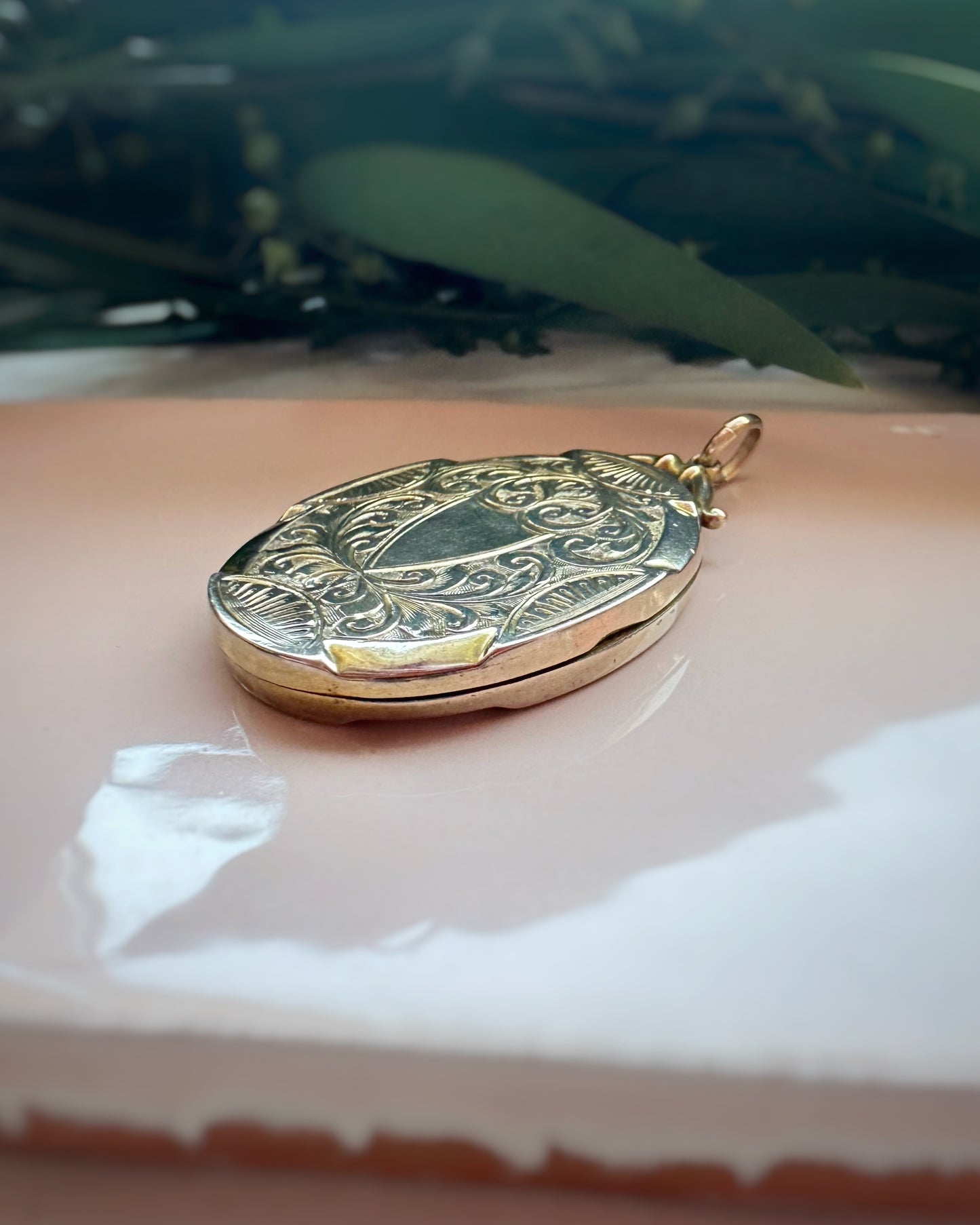 Antique Oversized Shield Motif Locket