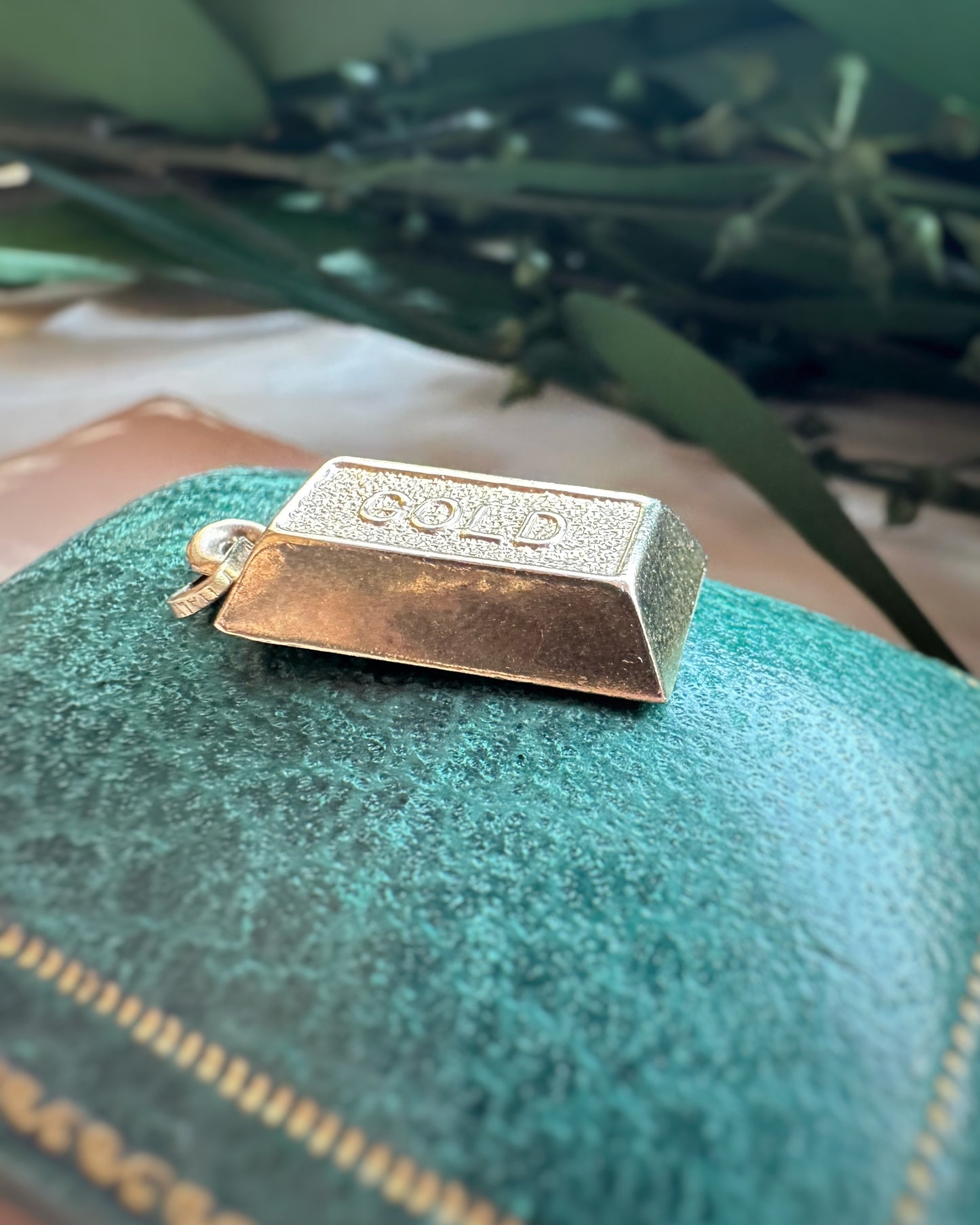Vintage Gold Bar Charm