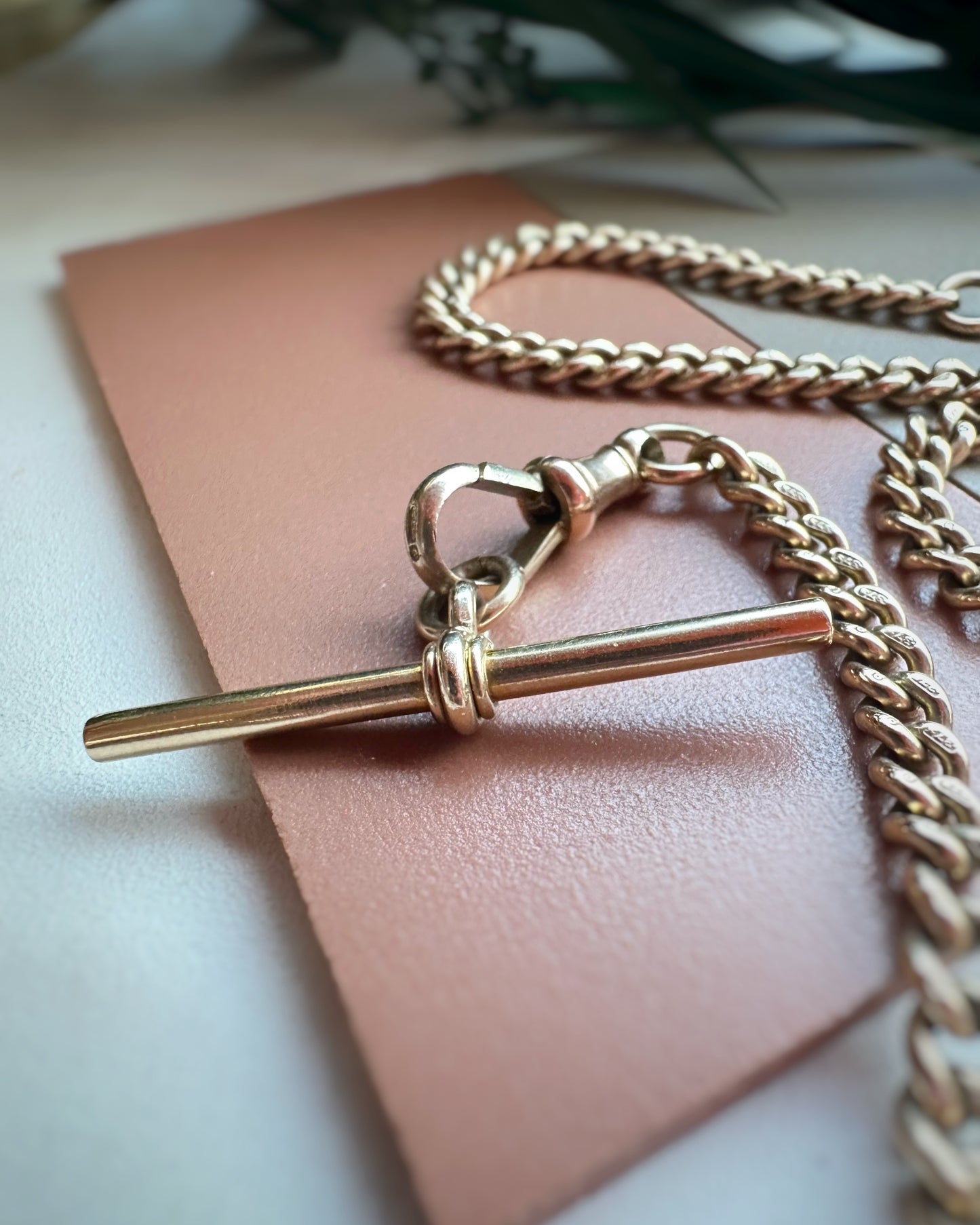 Antique Ungraduated Double Albert Chain with Removable T-Bar