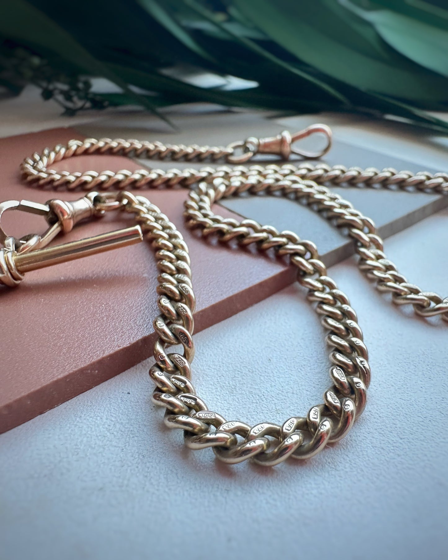 Antique Ungraduated Double Albert Chain with Removable T-Bar