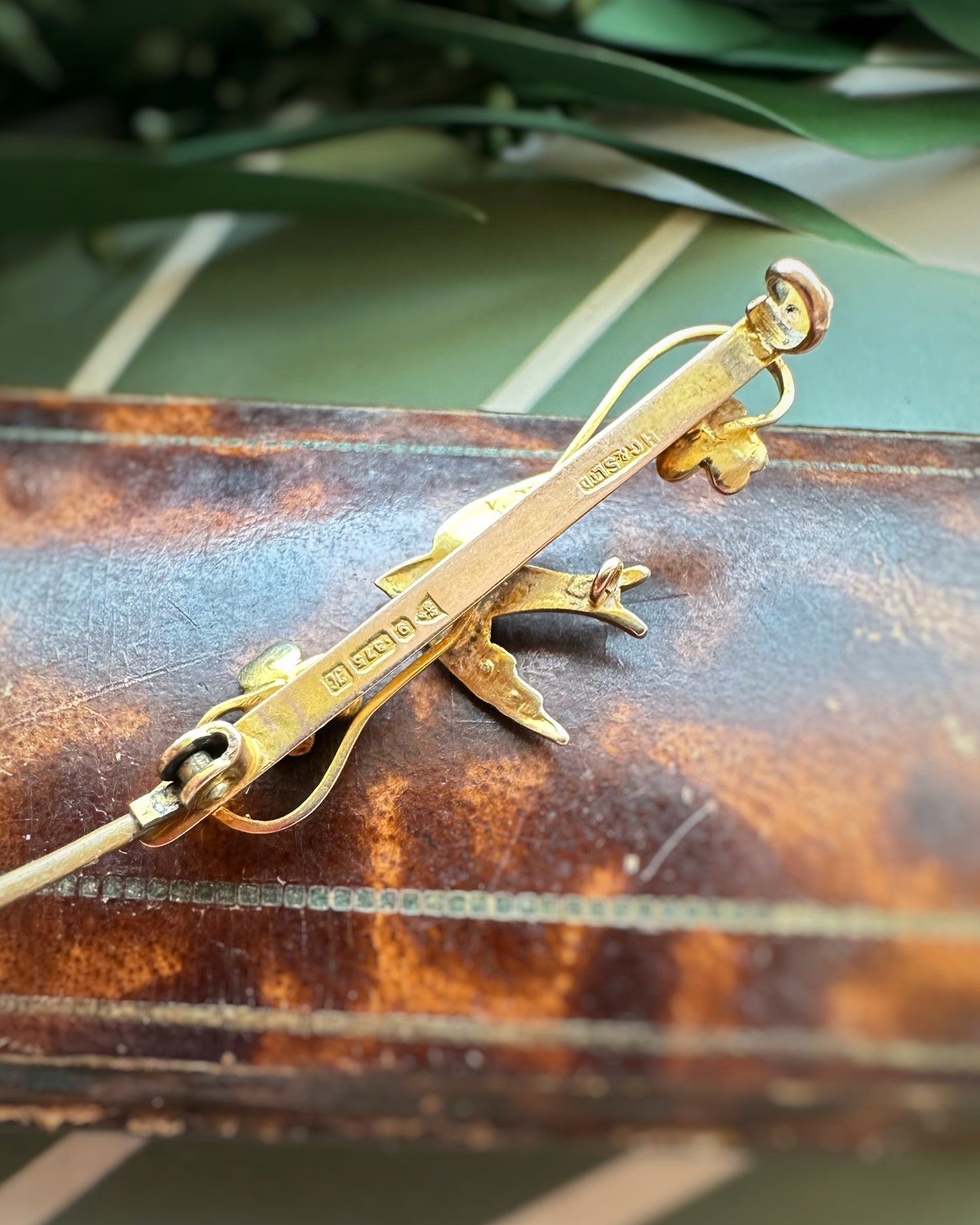 Antique Pearl-Set Exceptional Swallow Brooch