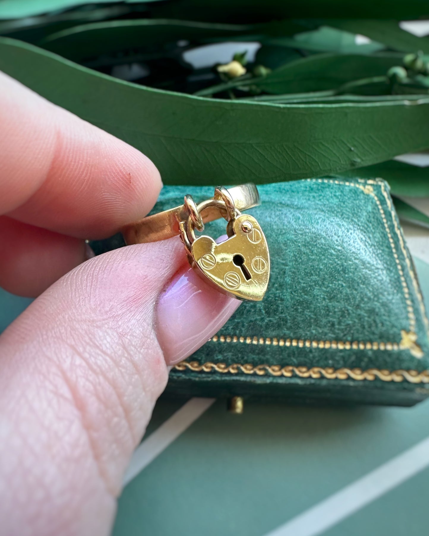Antique Skinny Padlock Ring
