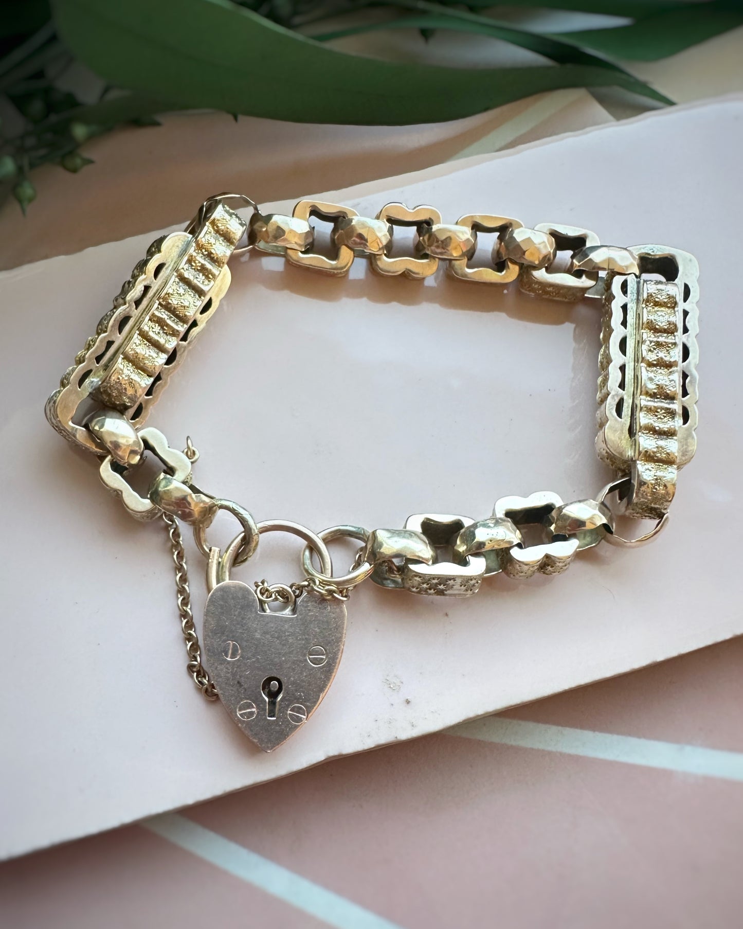 Antique Enormous Mixed Link Bracelet