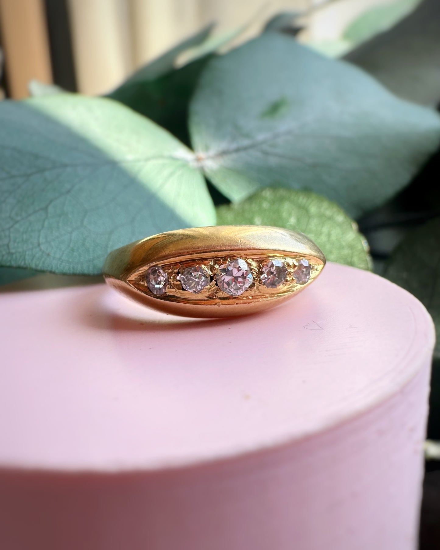 Antique 5-Stone Boat Ring