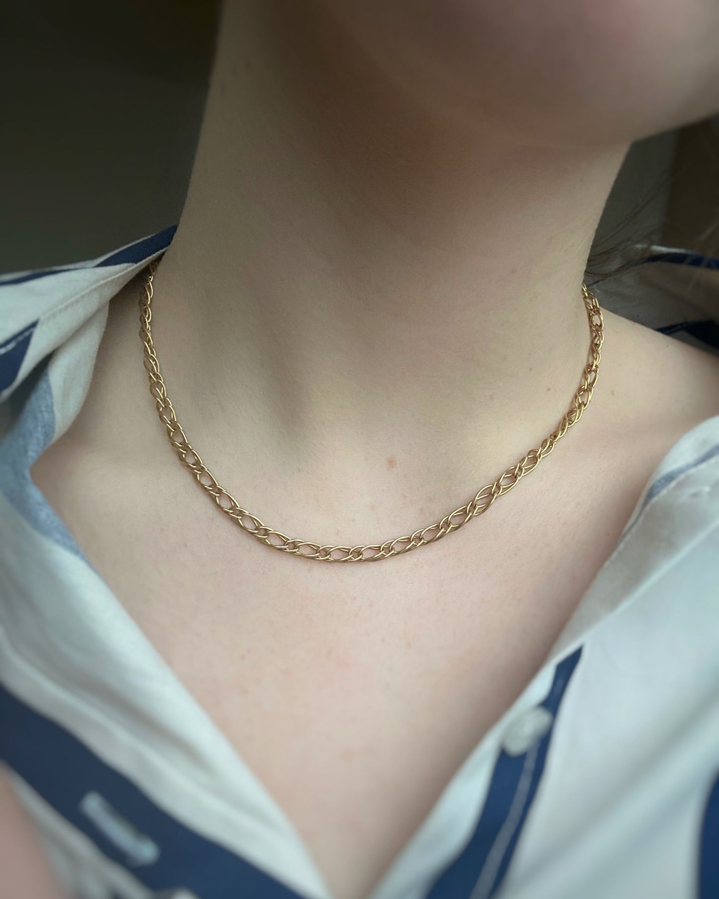 Vintage Braided Effect Double Elongated Curb (15.5")