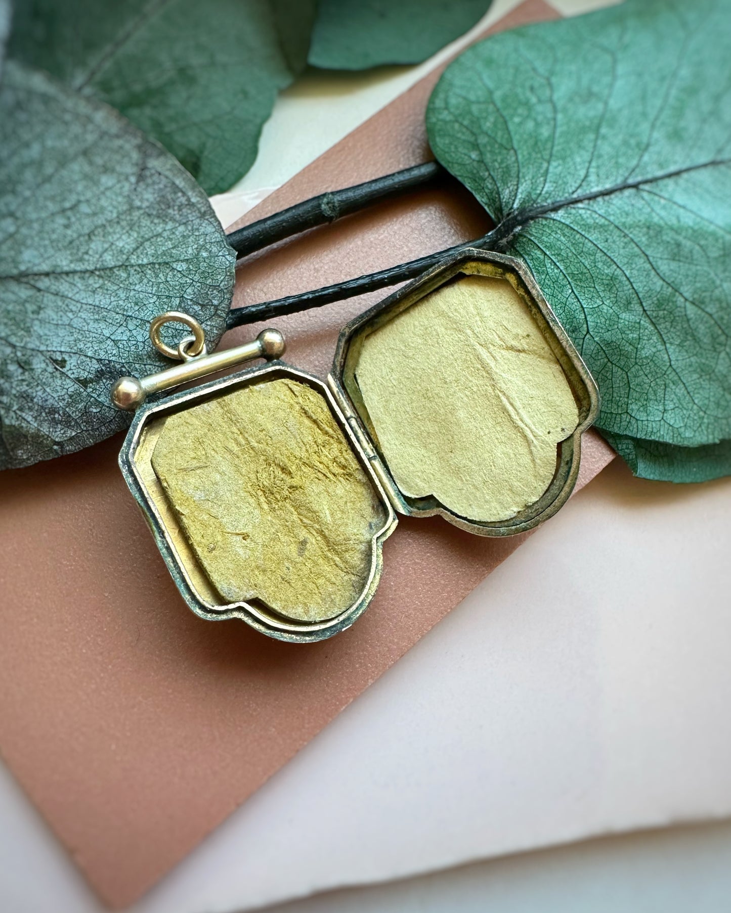 Antique Rounded Shield Locket with T-Bar