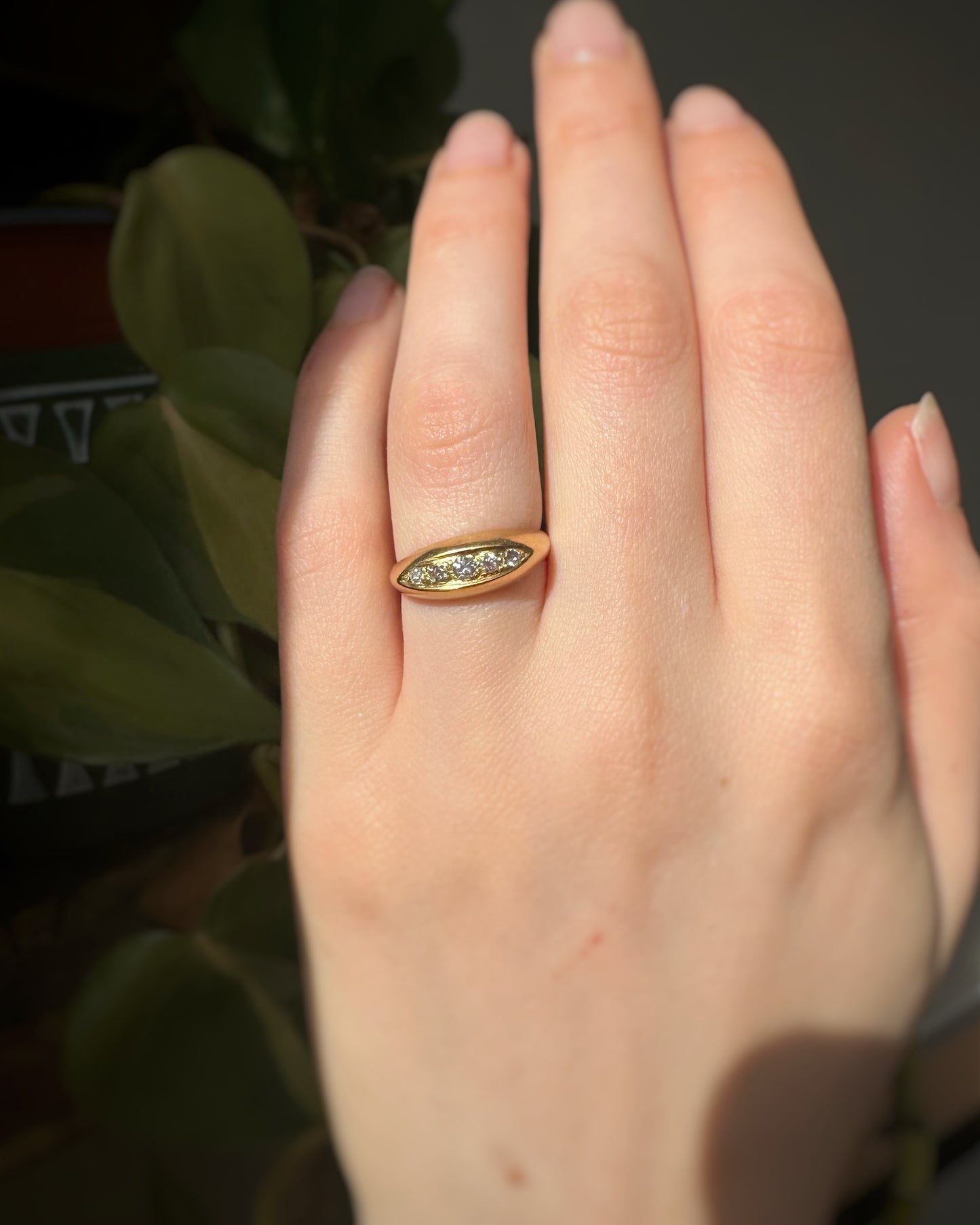 Antique 5-Stone Boat Ring