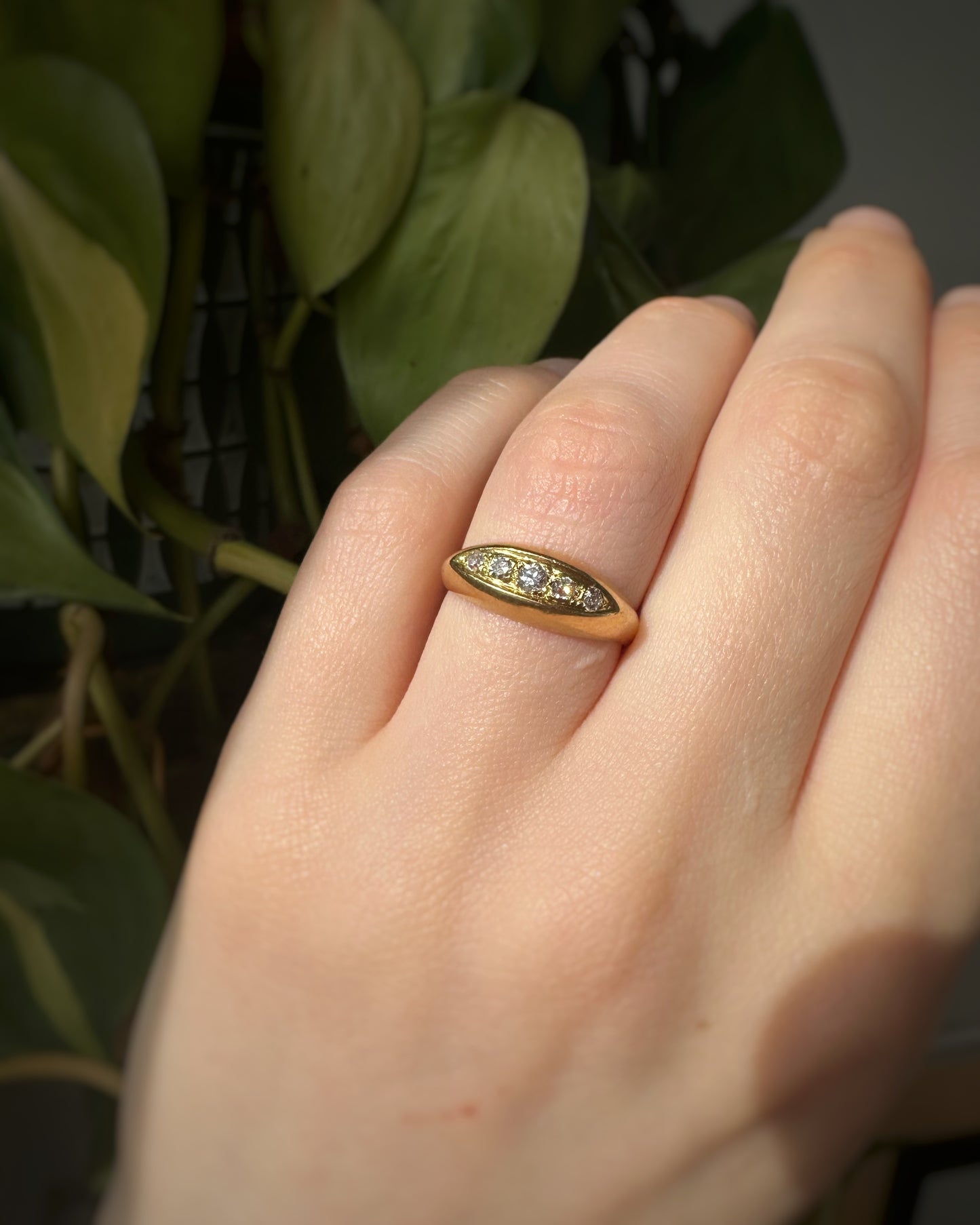 Antique 5-Stone Boat Ring