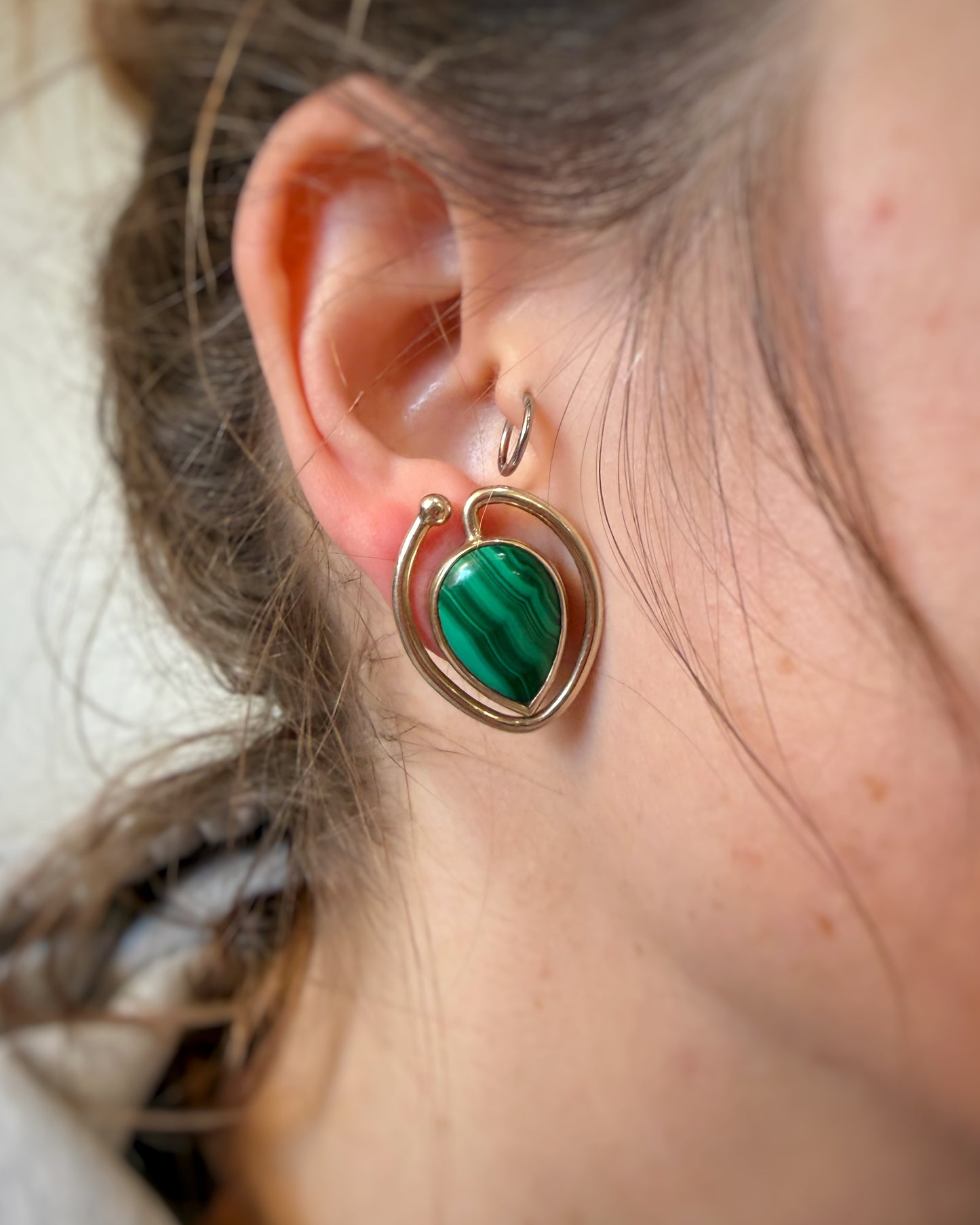 Oversized Malachite Studs