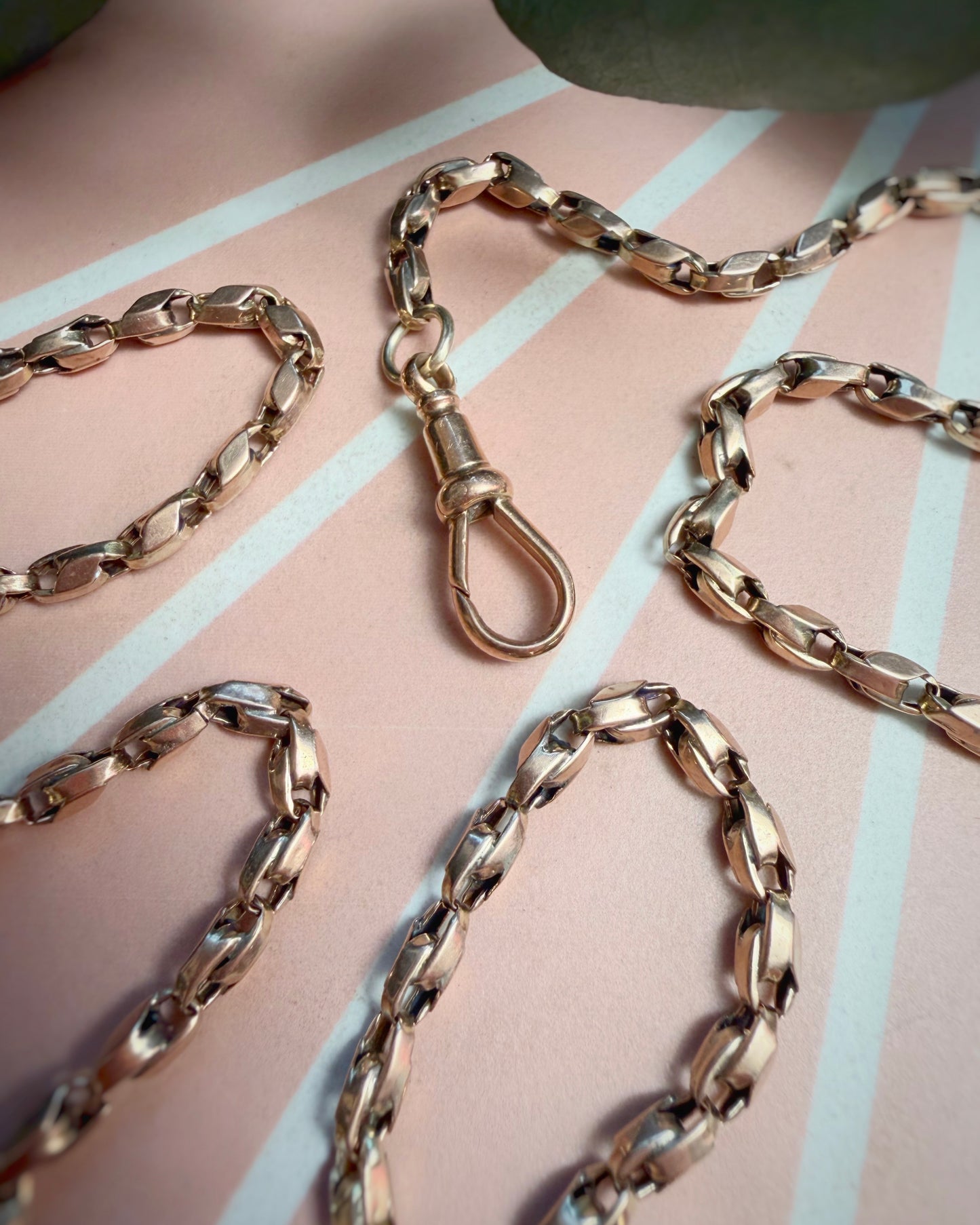 Antique Chunky Rose Gold Tulip with Dog Clip (24")