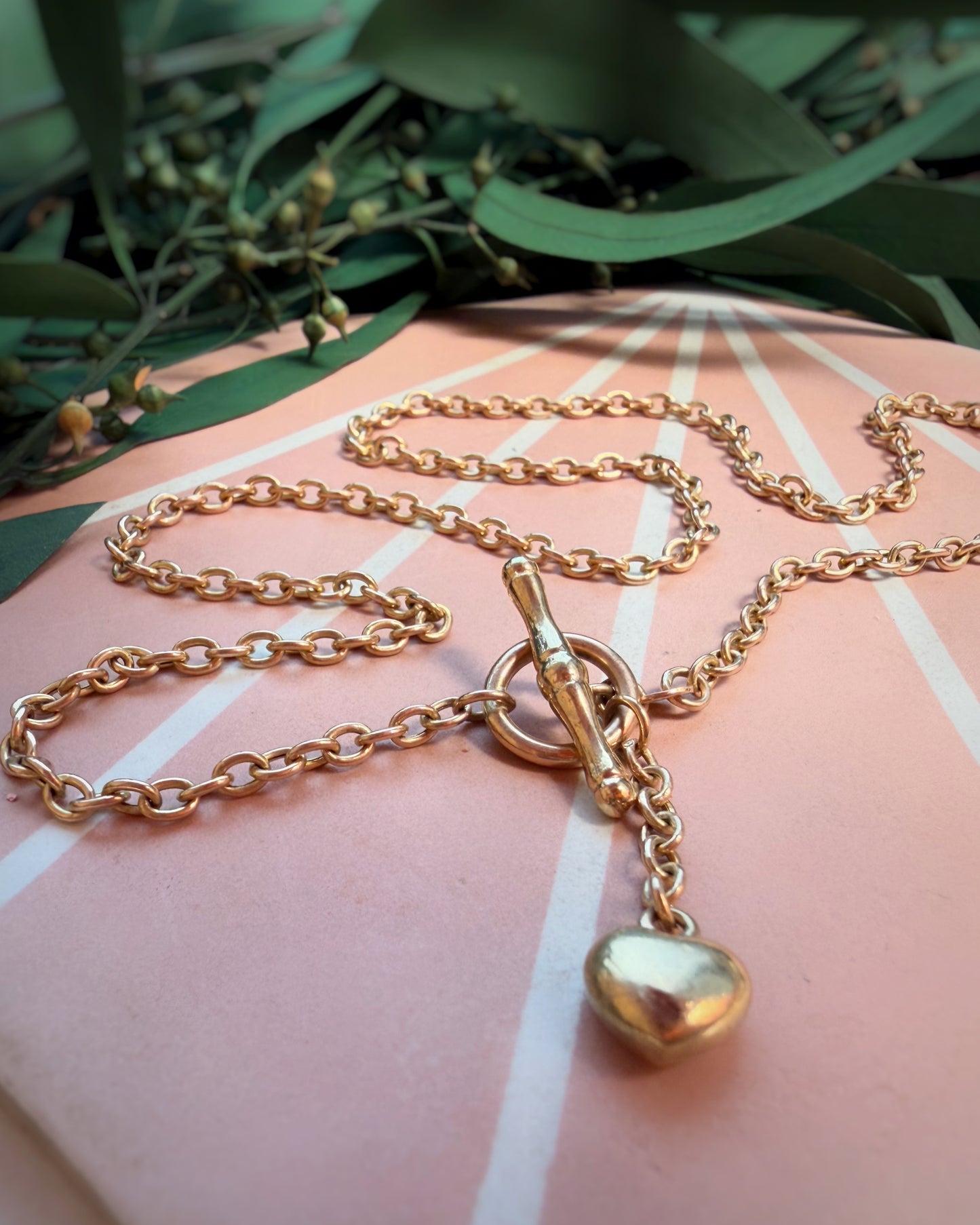 Vintage DARLING Cable with Toggle Clasp and Heart (18")