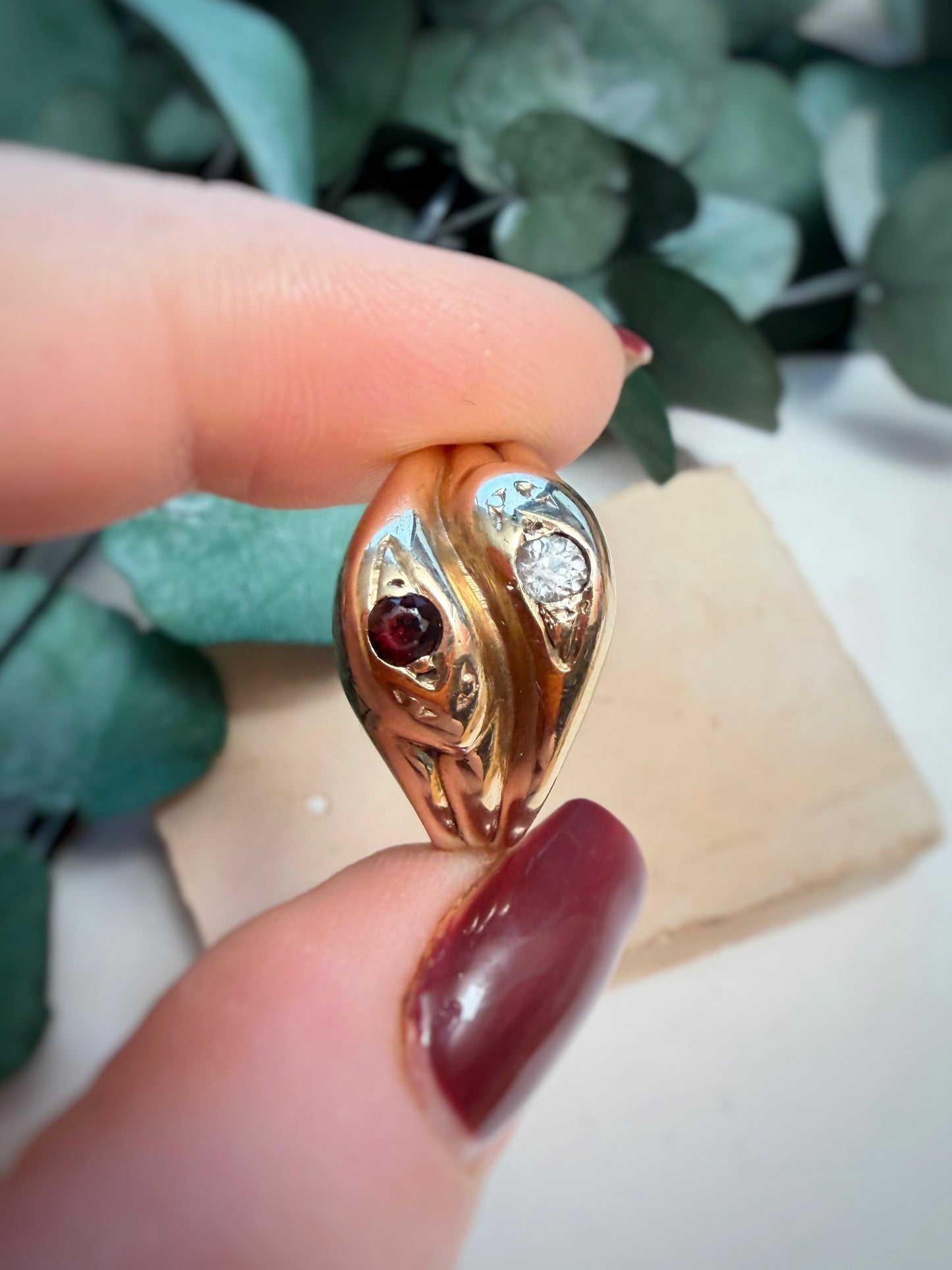 Vintage Double Snake Ring (R / 8.5)