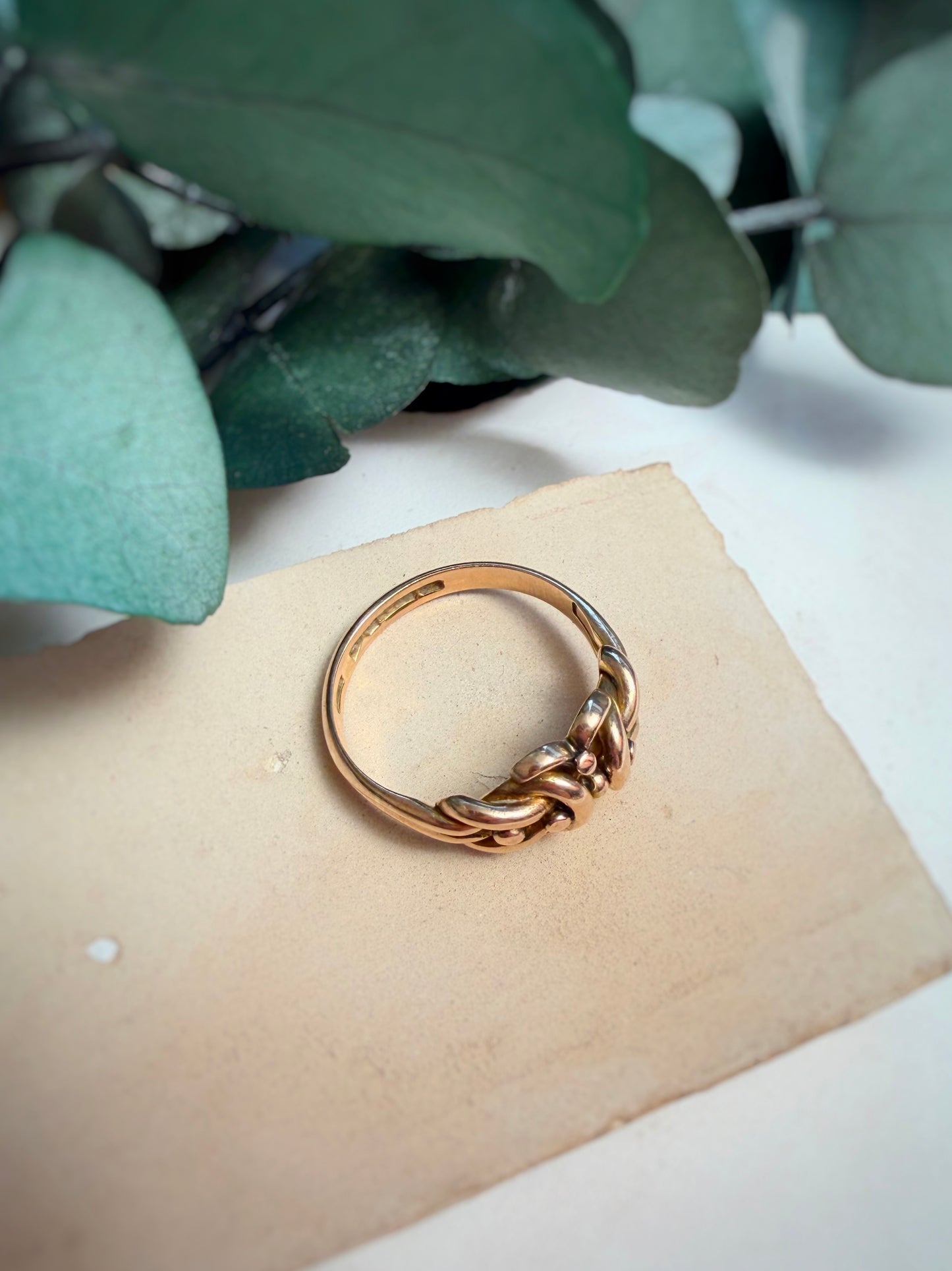 Antique Knot-Design Keeper Ring (T / 9.5)