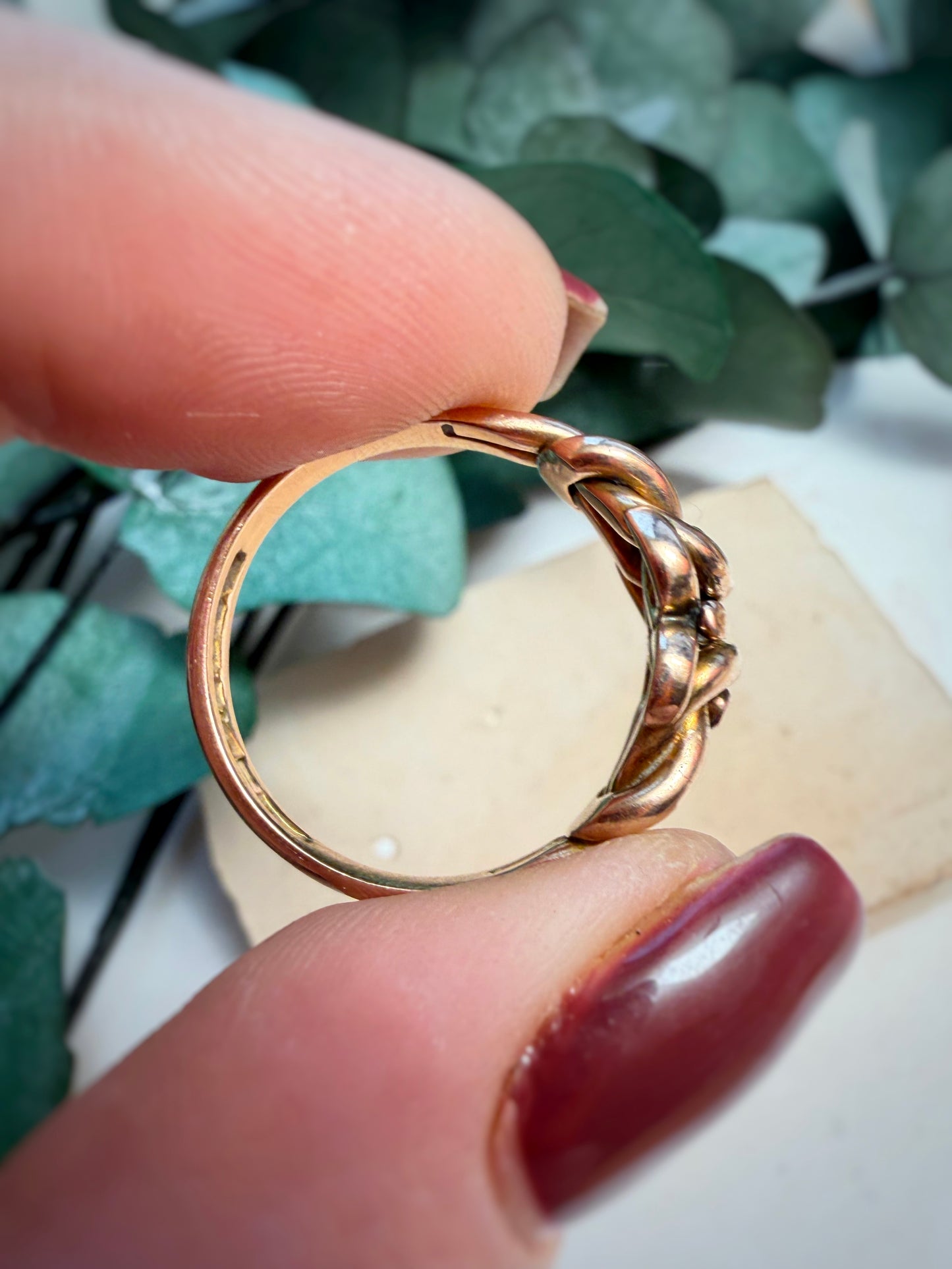 Antique Knot-Design Keeper Ring (T / 9.5)